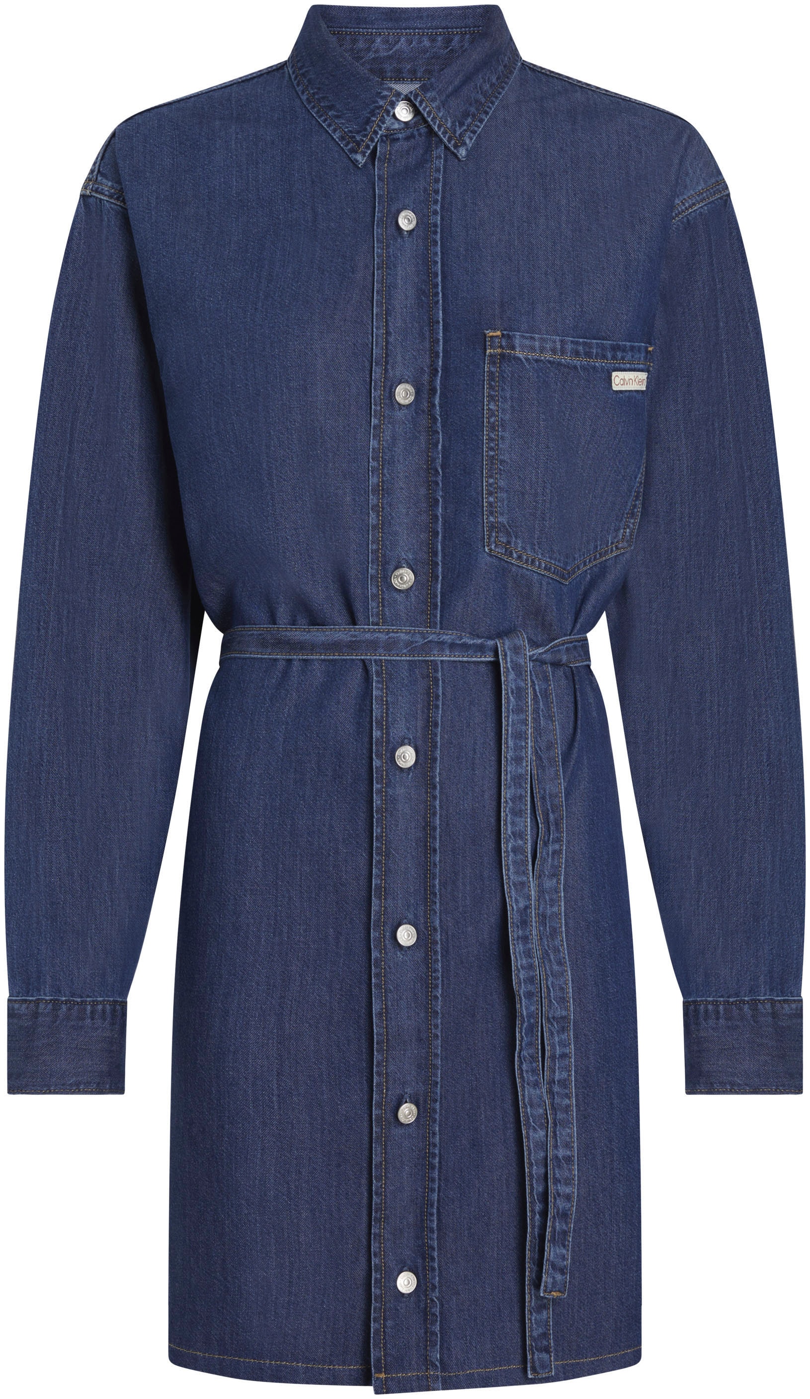 Calvin Klein Jeans Jeanskleid »BELTED TENCEL DENIM SHIRT DRESS«, mit Logostickerei
