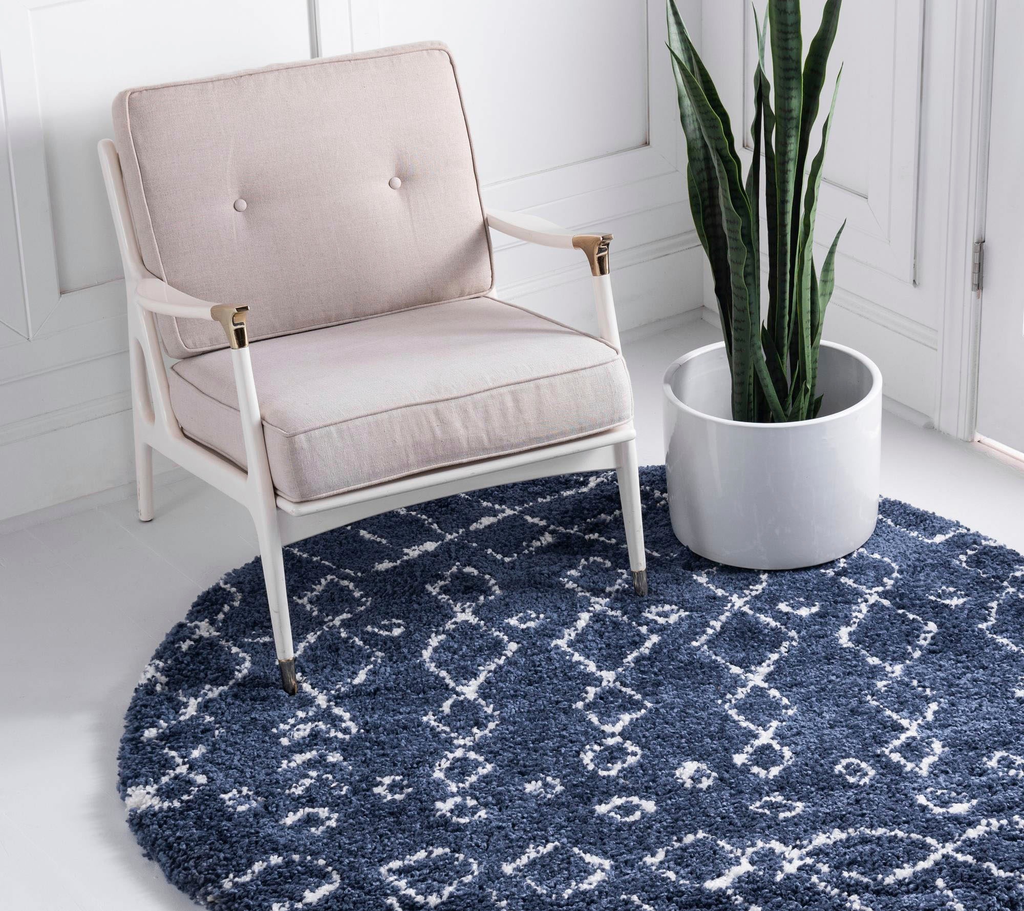 Myflair Möbel & Accessoires Hochflor-Teppich »Temara Shag Lagerräumung«, rund, 51 mm Höhe, gewebt, Scandi Design, ideal im Wohnzimmer & Schlafzimmer