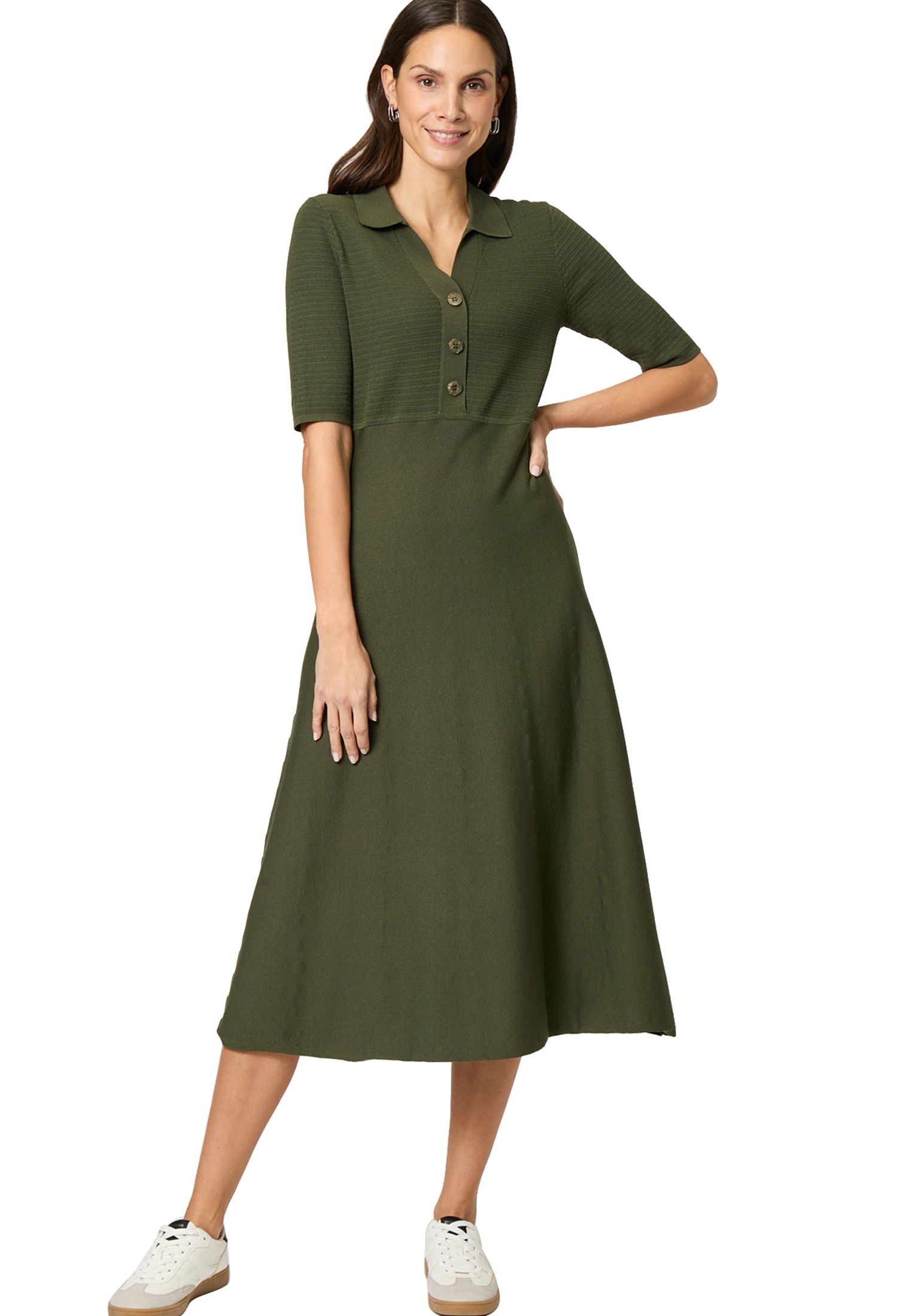 Zero Strickkleid »Strickkleid mit Knopfleiste«