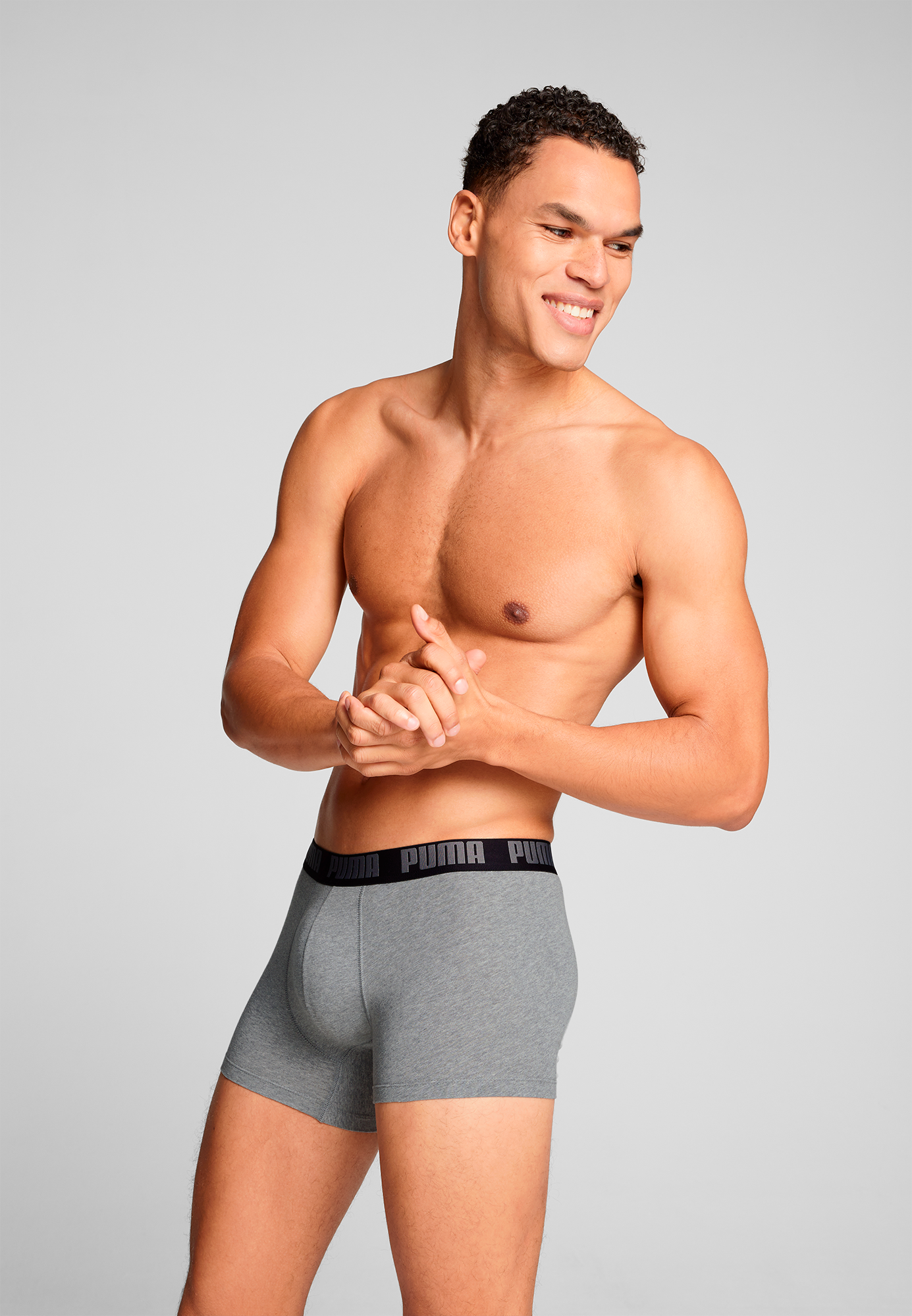 PUMA Boxershorts »PUMA MEN EVERYDAY BASIC BOXERS 2P« Packung,  mit Puma Webbund