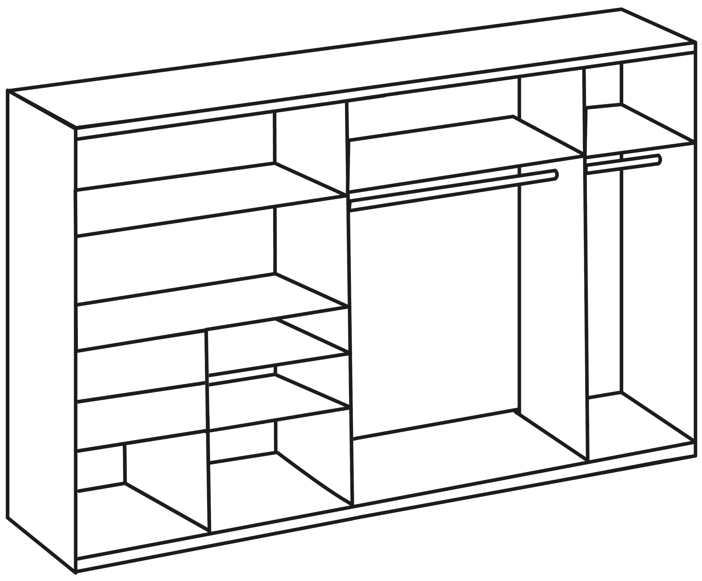 Wimex Schwebetürenschrank »Palermo by fresh to go«, integrierte Schubladen in der Front mit Soft-close-Funktion