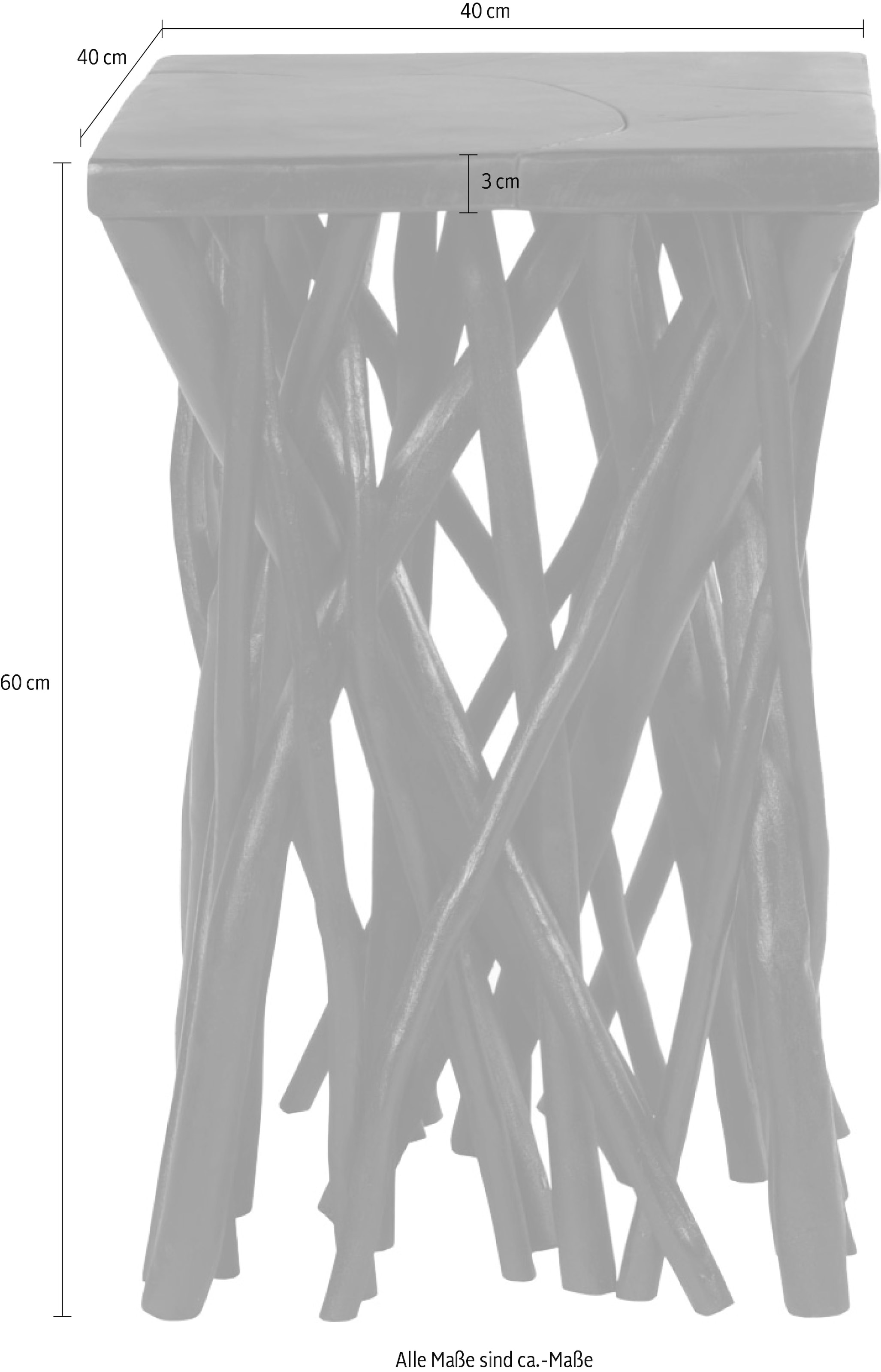 Kayoom Beistelltisch »Radix 225, hochwertiges Teakholz, Natur-Design«, (1 St.), Hochwertiges Teakholz, stabile Bauweise, detailreiche Handarbeit