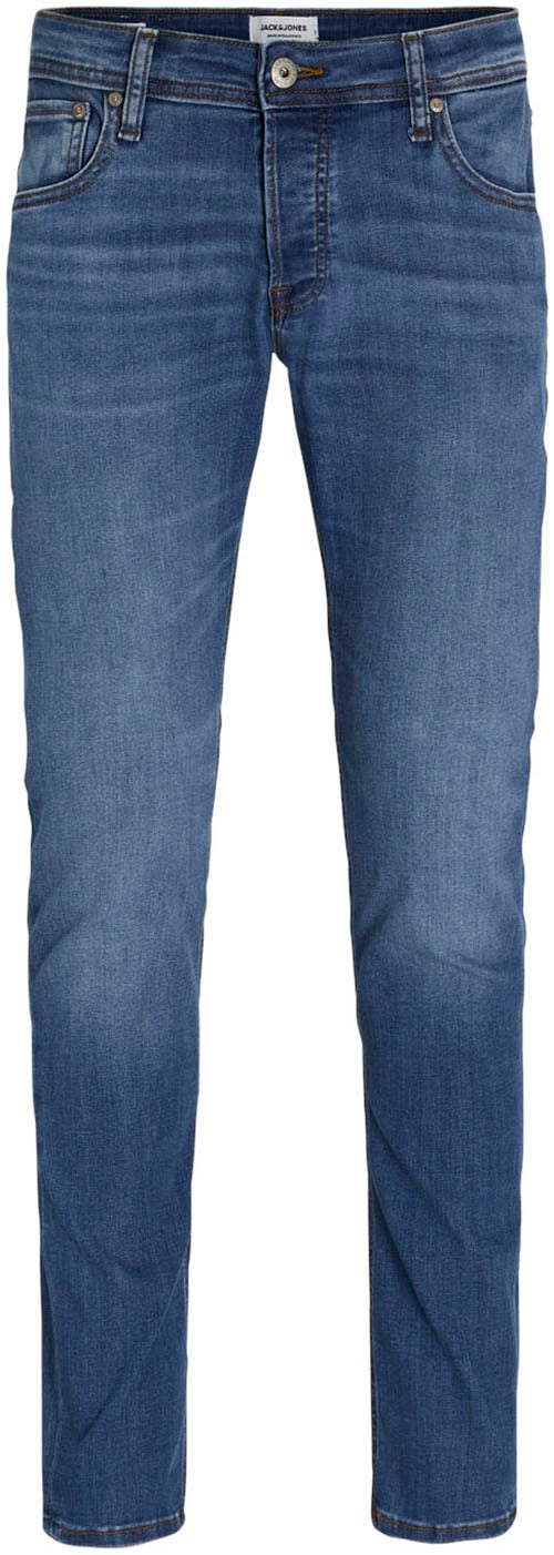 Jack & Jones Slim-fit-Jeans »JJIGLENN Slim-Fit mit Stretch und praktischer 5-Pocket-Form«, mit Abriebeffekten