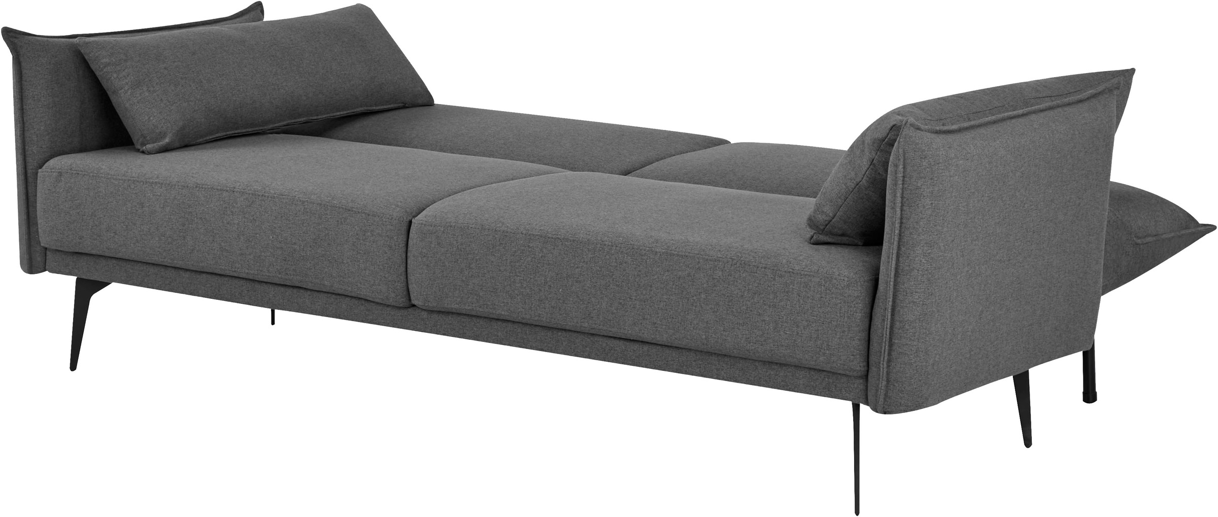 INOSIGN Schlafsofa »TULARE, 204 cm, klappbarer 3-Sitzer mit verstellbarer Rückenlehne,«, Schlaffunktion, Velvet-Samtvelours u. Webstoff
