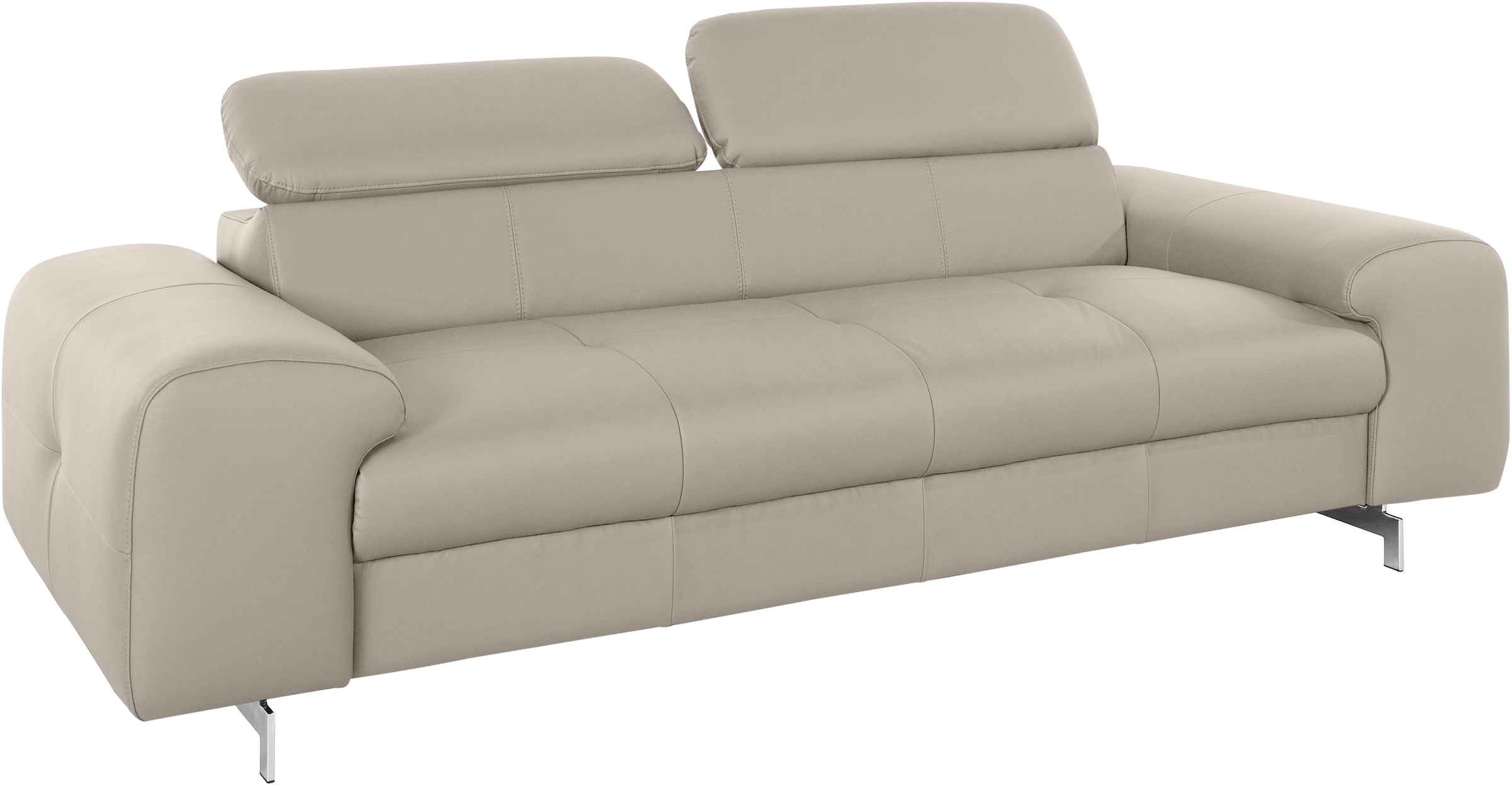 COTTA 3-Sitzer »Chef«, Big-Sofa mit Kopfteilverstellung, edle Metallkufen