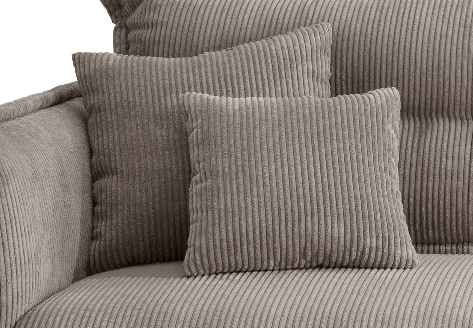 INOSIGN Ecksofa »Lazio modern und bequem, schmale Armlehnen, tolle Detailverarbeitung«, zwei verschiedene Fußfarben wählbar