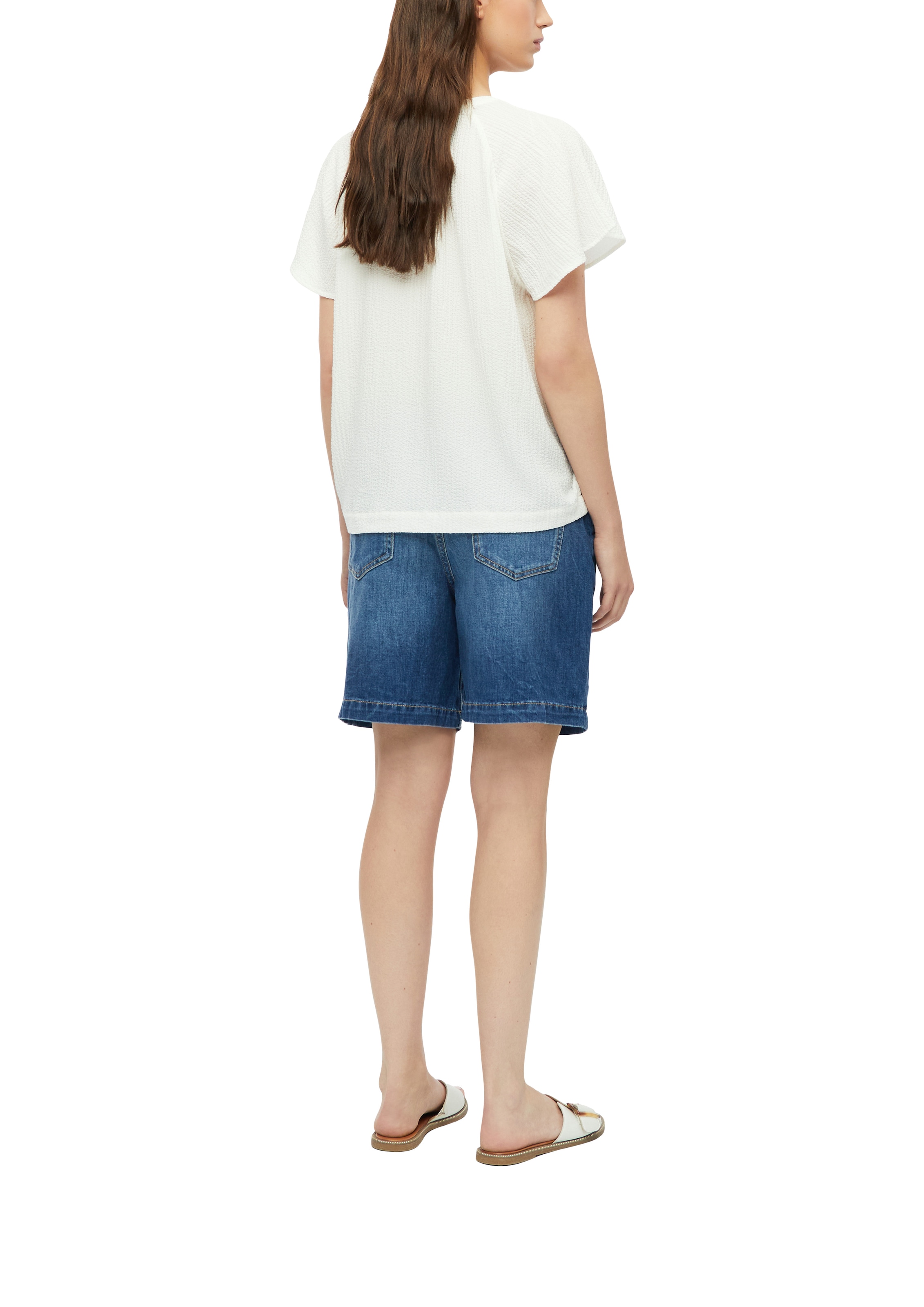 s.Oliver Kurzarmbluse Sommer-Tunika mit Splitneck