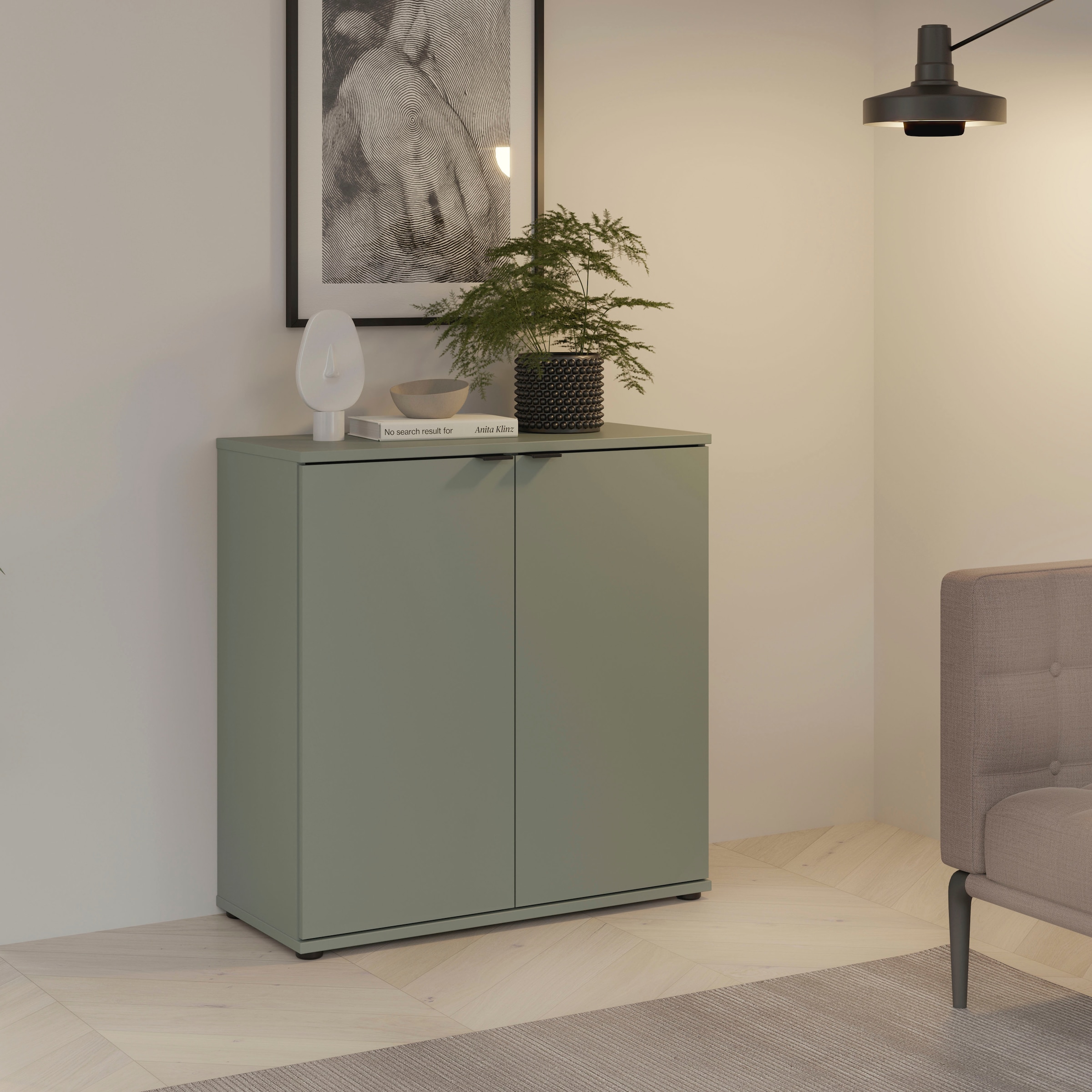 FORTE Kommode »Ganymede« Kommode, Stauraum, Metallgriffe, 4 Dekore, Breite 80,1cm