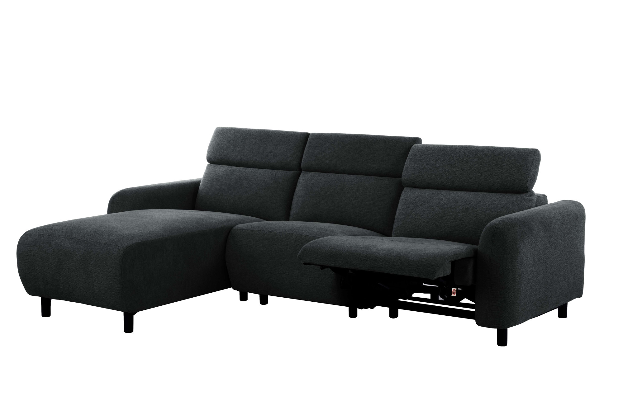Home affaire Ecksofa »SKAANE Struktur, L-Form, 274 cm, manuelle u. elektrische Funktion,«, rundes Design, Kopfteilverstellung, Federkernpolsterung