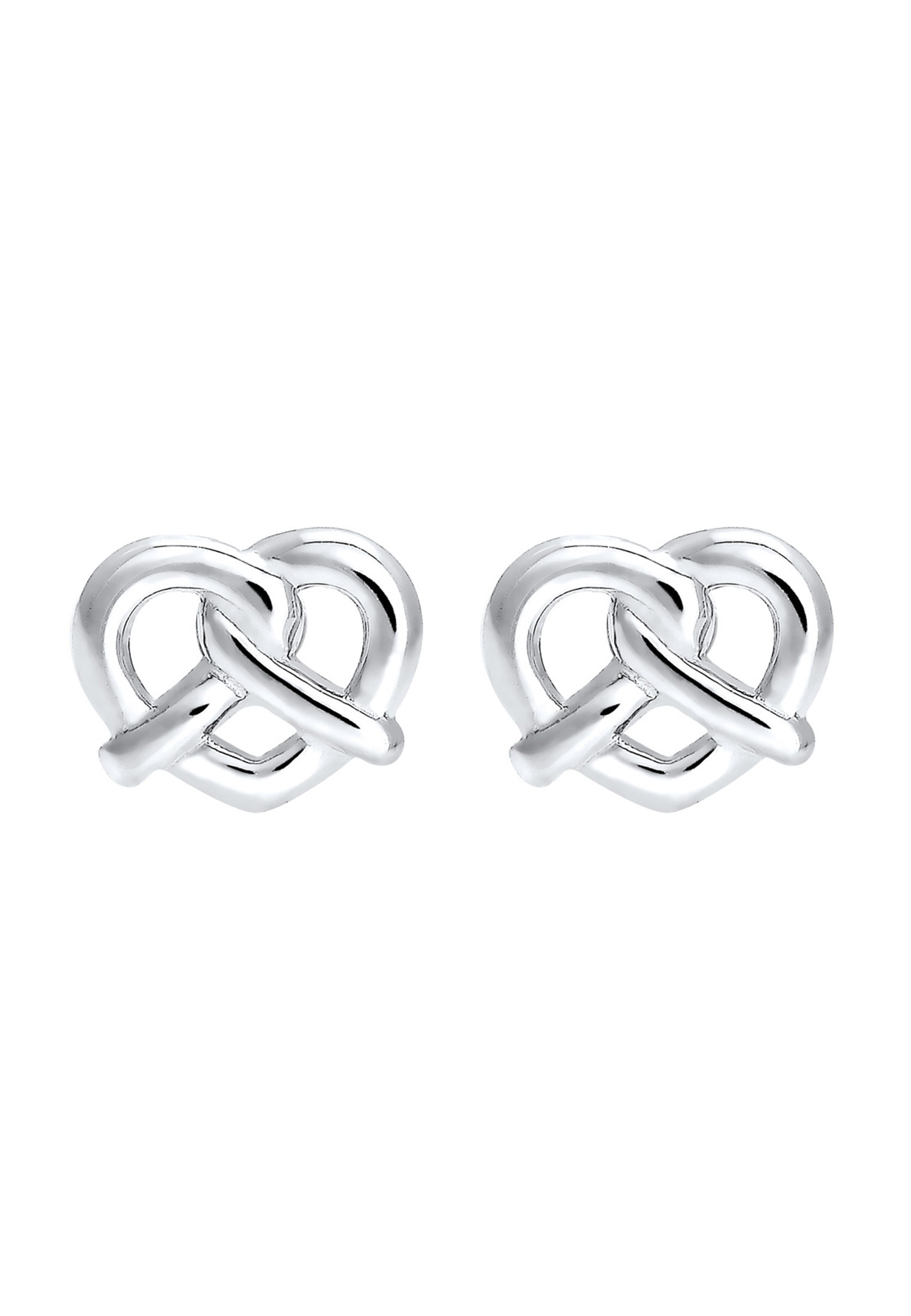 Elli Paar Ohrstecker »Ohrringe Brezel Herz Liebe 925 Silber«