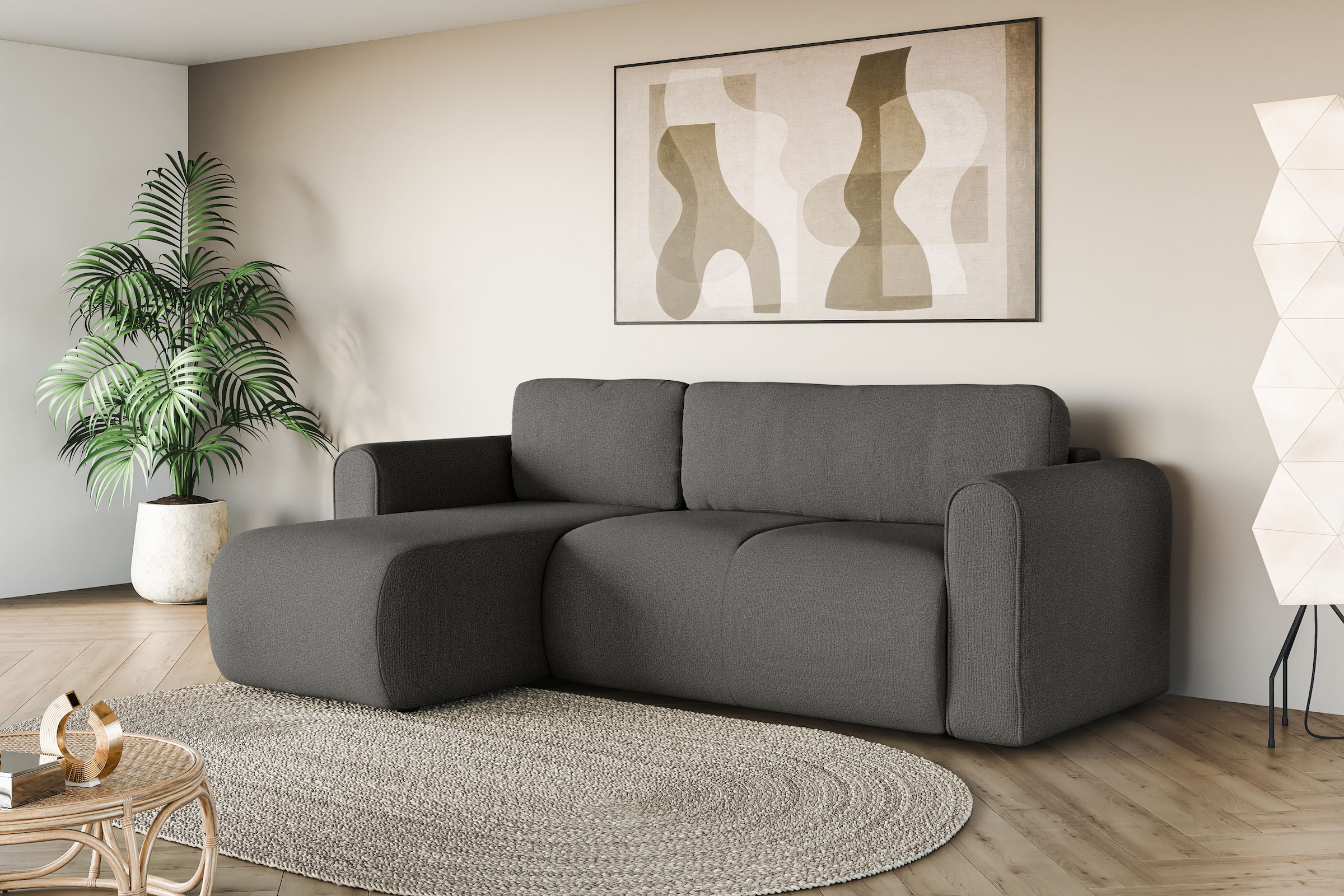 Ecksofa »Ecksofa Zacharia wahlweise mit Bettfunktion, BxTxH 250x166x86 cm«, L-Form mit...