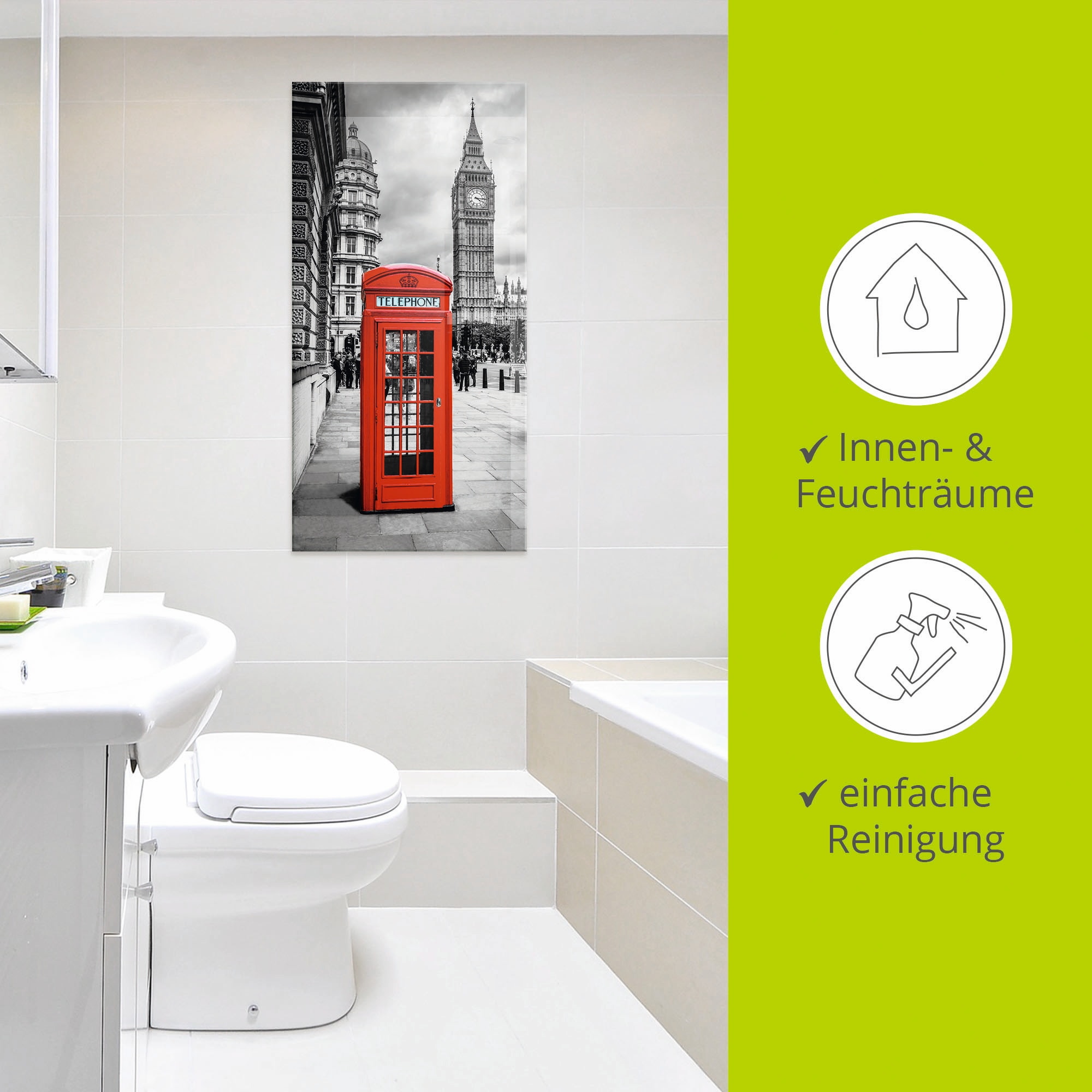 Artland Glasbild »London Telefonzelle I« Architektonische Elemente 1 Stk. tlg. in verschiedenen Größen