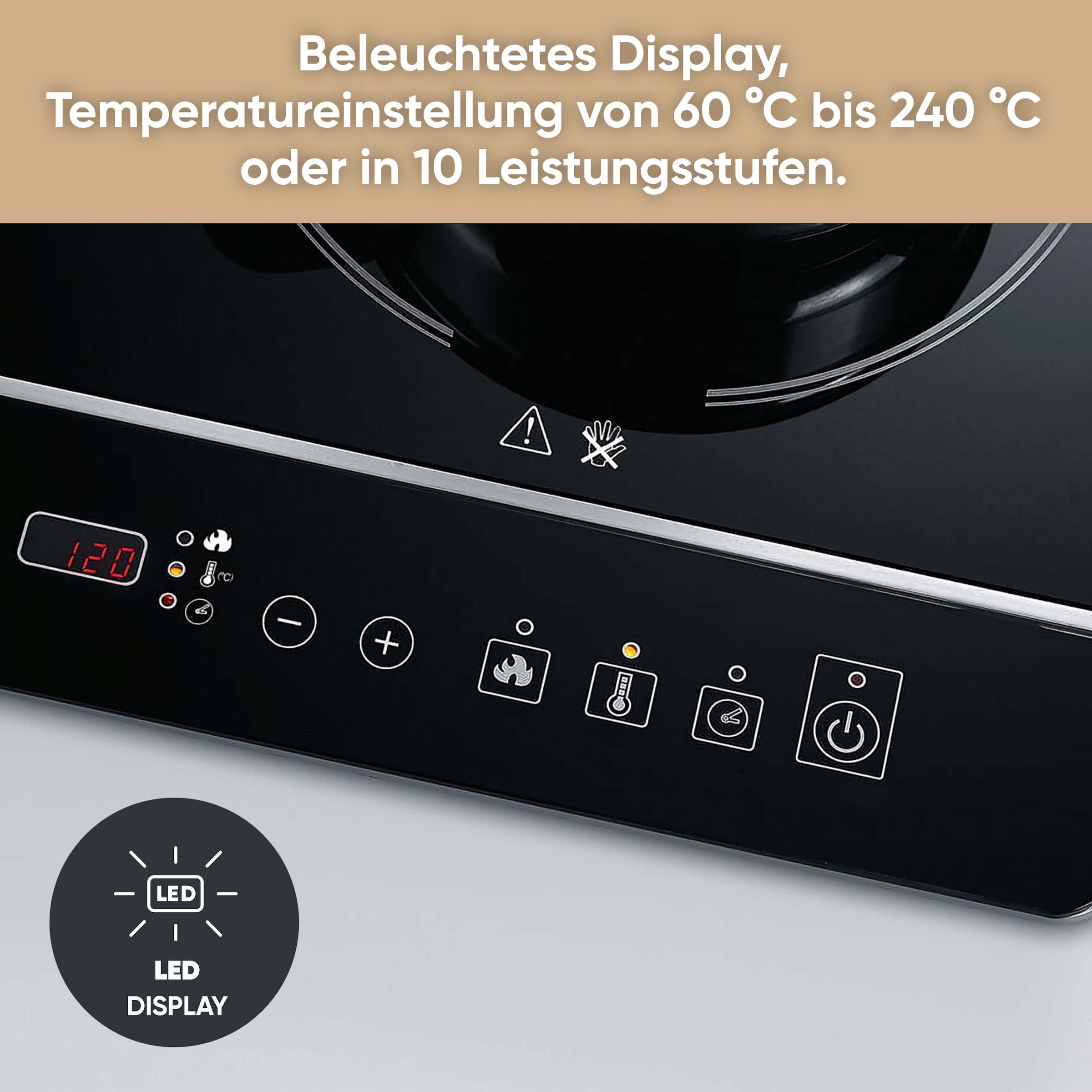 Severin Doppel-Induktionskochplatte »DK 1031« Timerfunktion, automatische Topferkennung, Glaskeramik