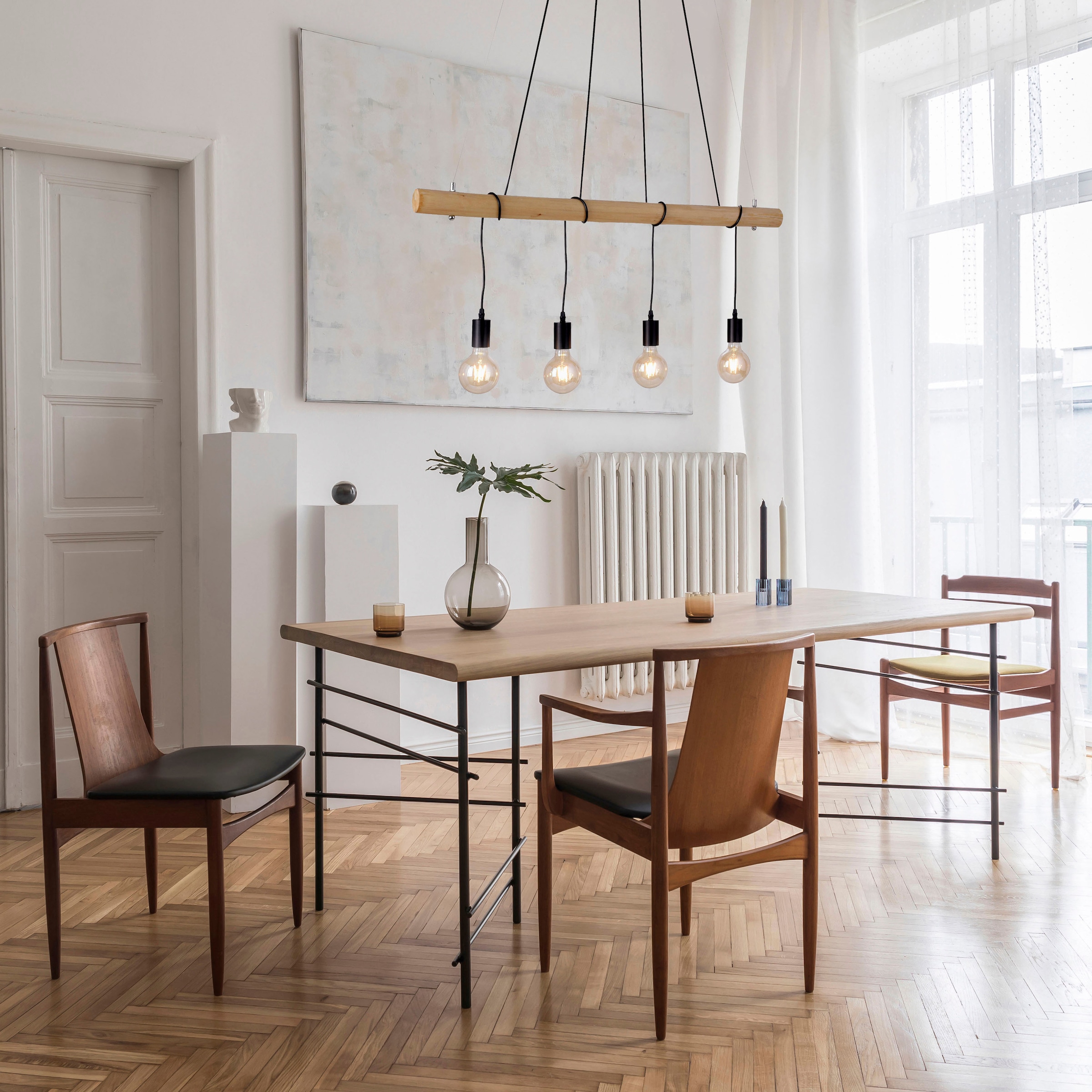 JUST LIGHT Pendelleuchte »TERO«, 4 flammig, Leuchtmittel E27 | LED wechselbar, dimmbar über TronicDimmer, inkl. LED Leuchtmiitel
