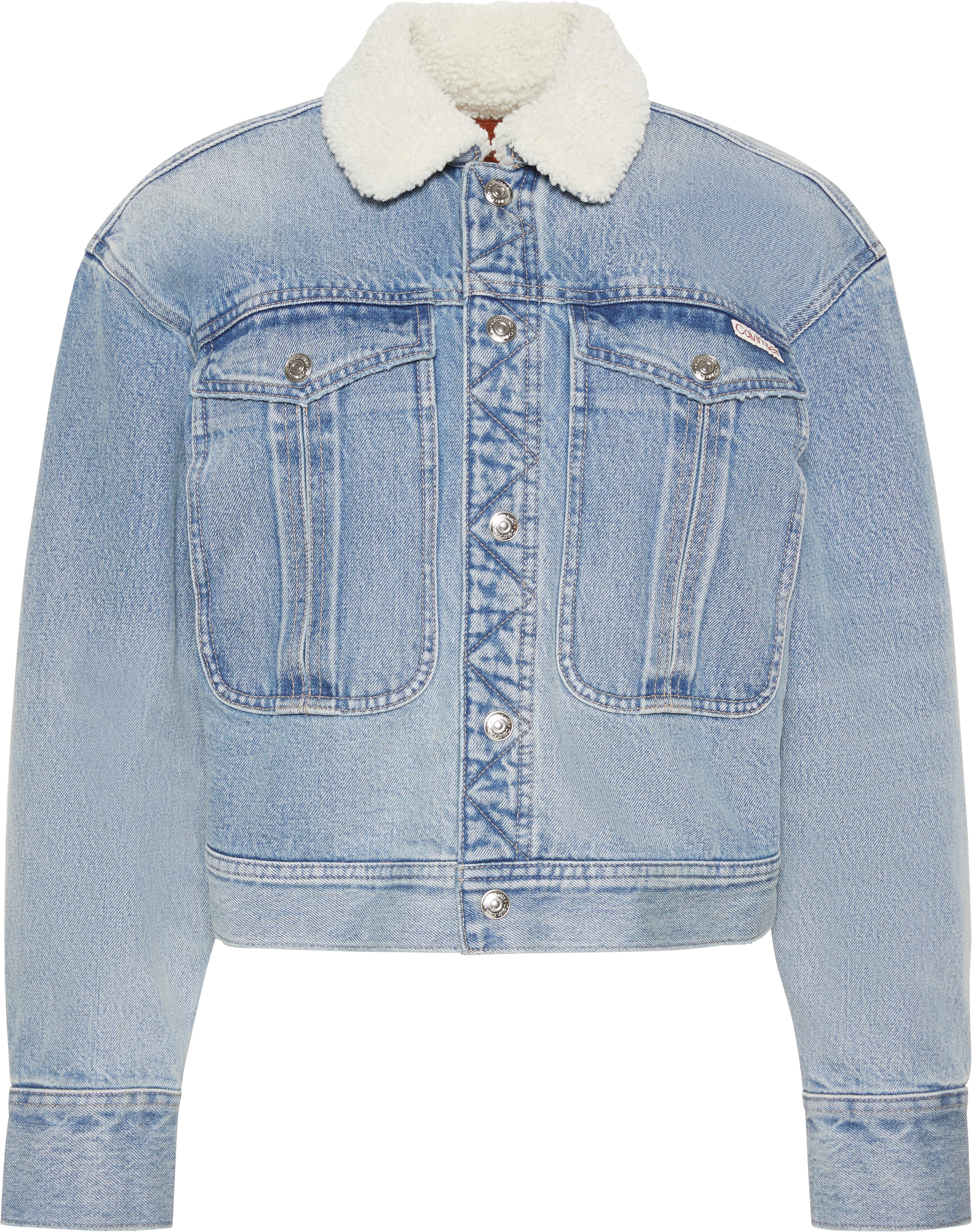 Calvin Klein Jeansjacke »SHERPA WOOL DENIM JACKET« ohne Kapuze Mit Rundhalsausschnitt, regular fit