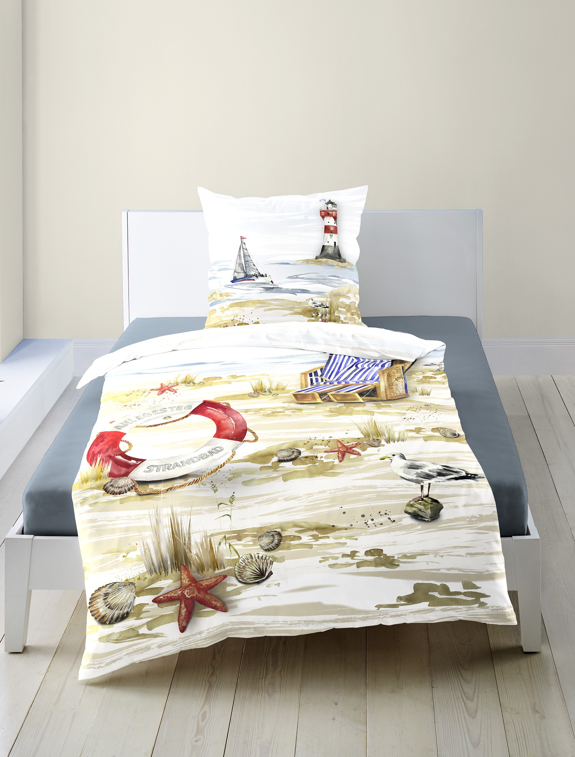 BIERBAUM Bettwäsche »Bettwäsche 5330« 2 Mako-Satin, 100  % Baumwolle, pflegeleicht, seidig glänzend