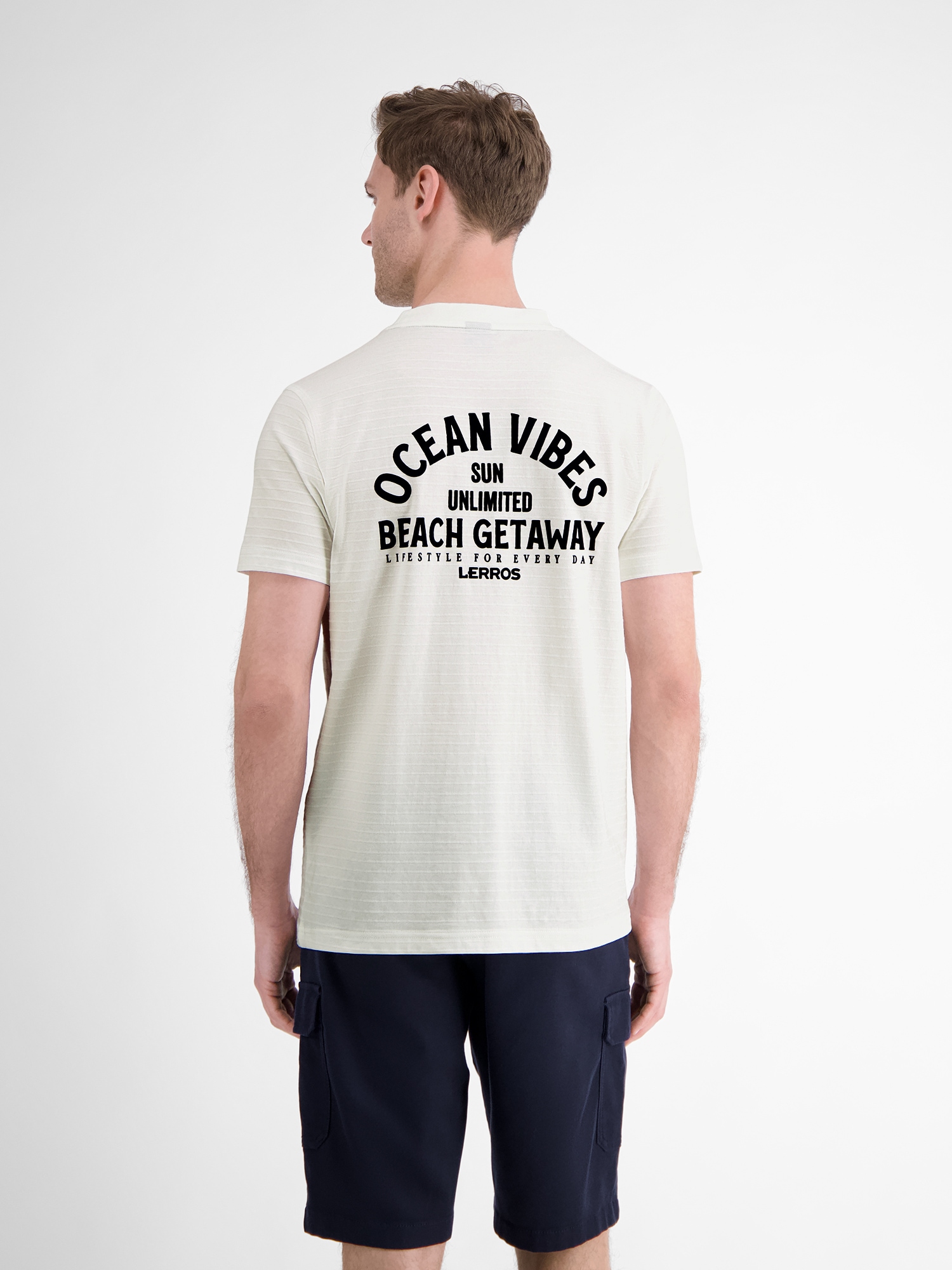 LERROS T-Shirt »Gestreiftes T-Shirt mit Front und Backprint«