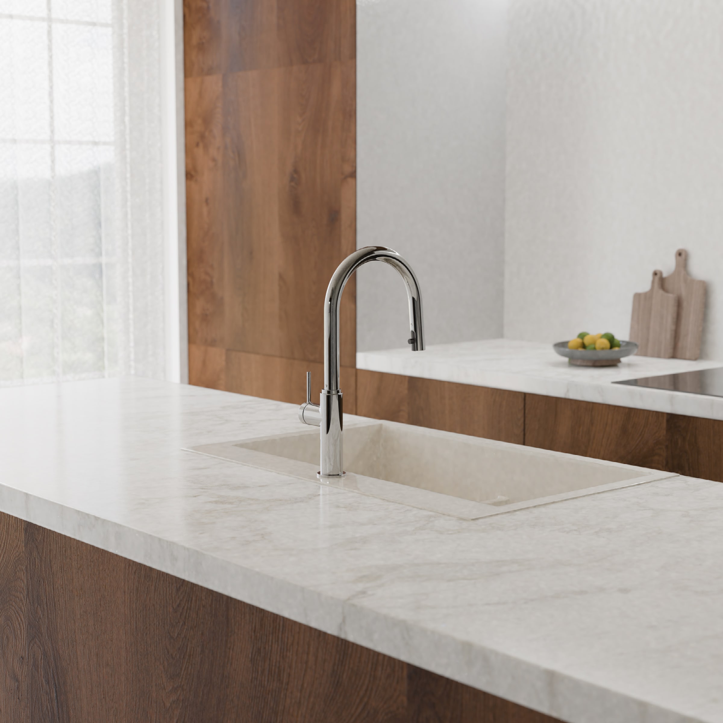 Schütte Spültischarmatur »BLACKPOOL« energiesp. Cold-Start-Funkt., 360° schwenkbar, ausziehbarer Schlauch