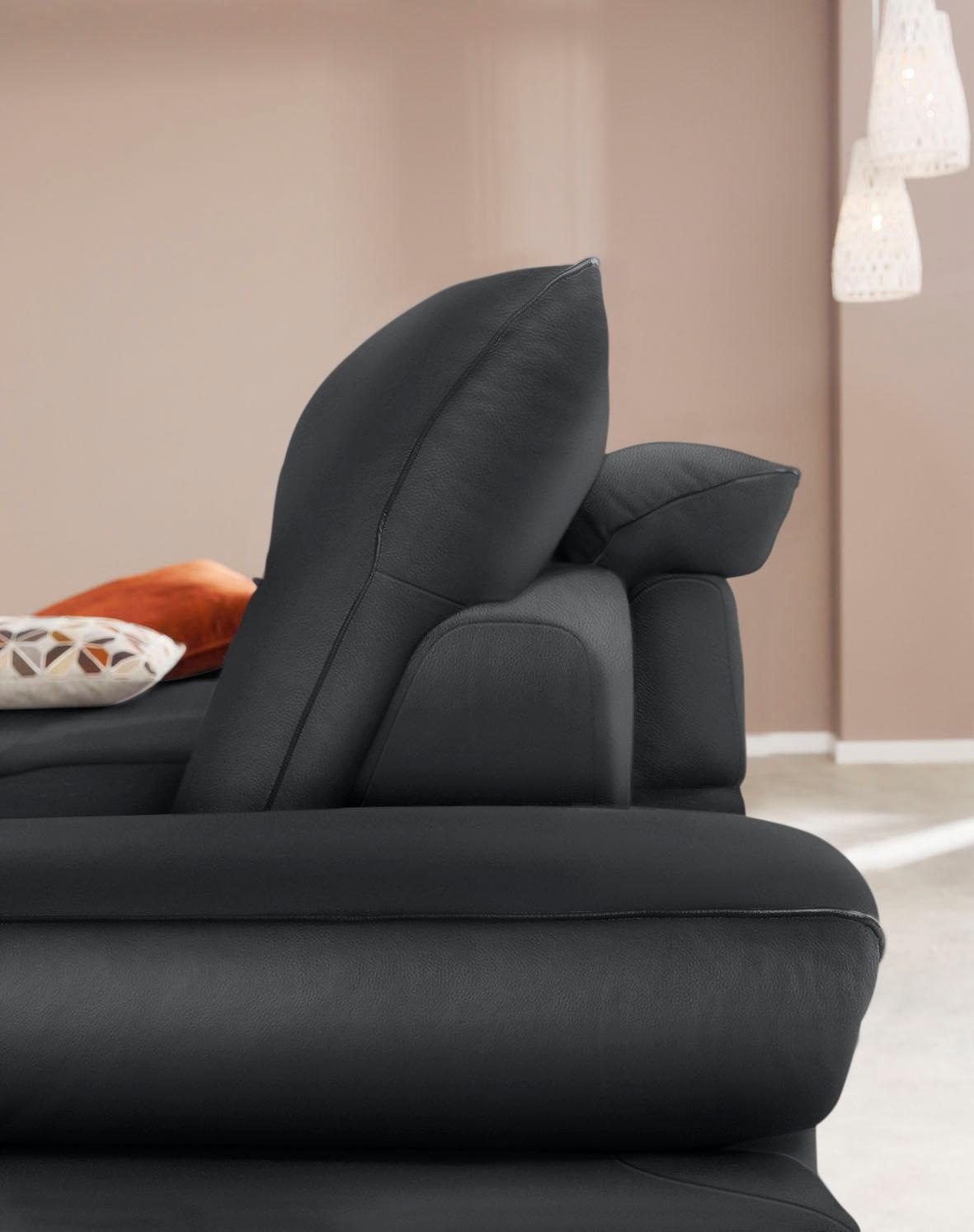 W.SCHILLIG Ecksofa »enjoy&MORE, mit tollem Sitzkomfort, elegant und bequem, L-Form«, mit Sitztiefenverstellung, Füße silber matt, Breite 294 cm