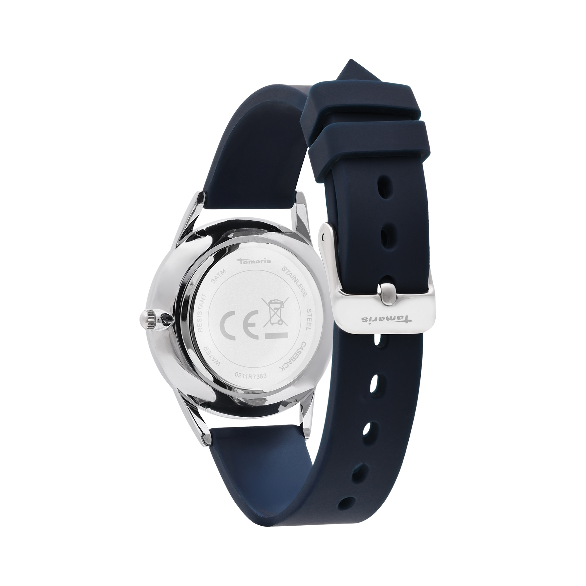 Tamaris Quarzuhr Armbanduhr, Damenuhr, Silikonarmband, analog