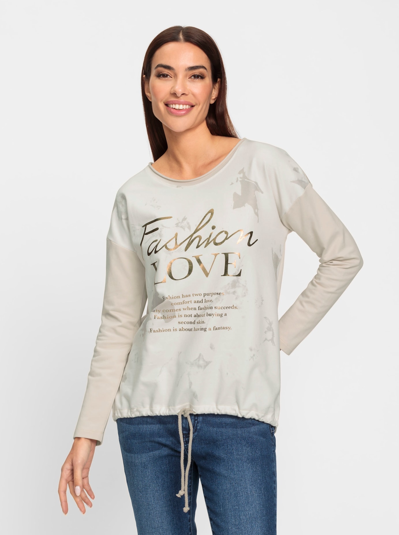 heine Langarmshirt »Druck-Shirt«, (1 tlg.)