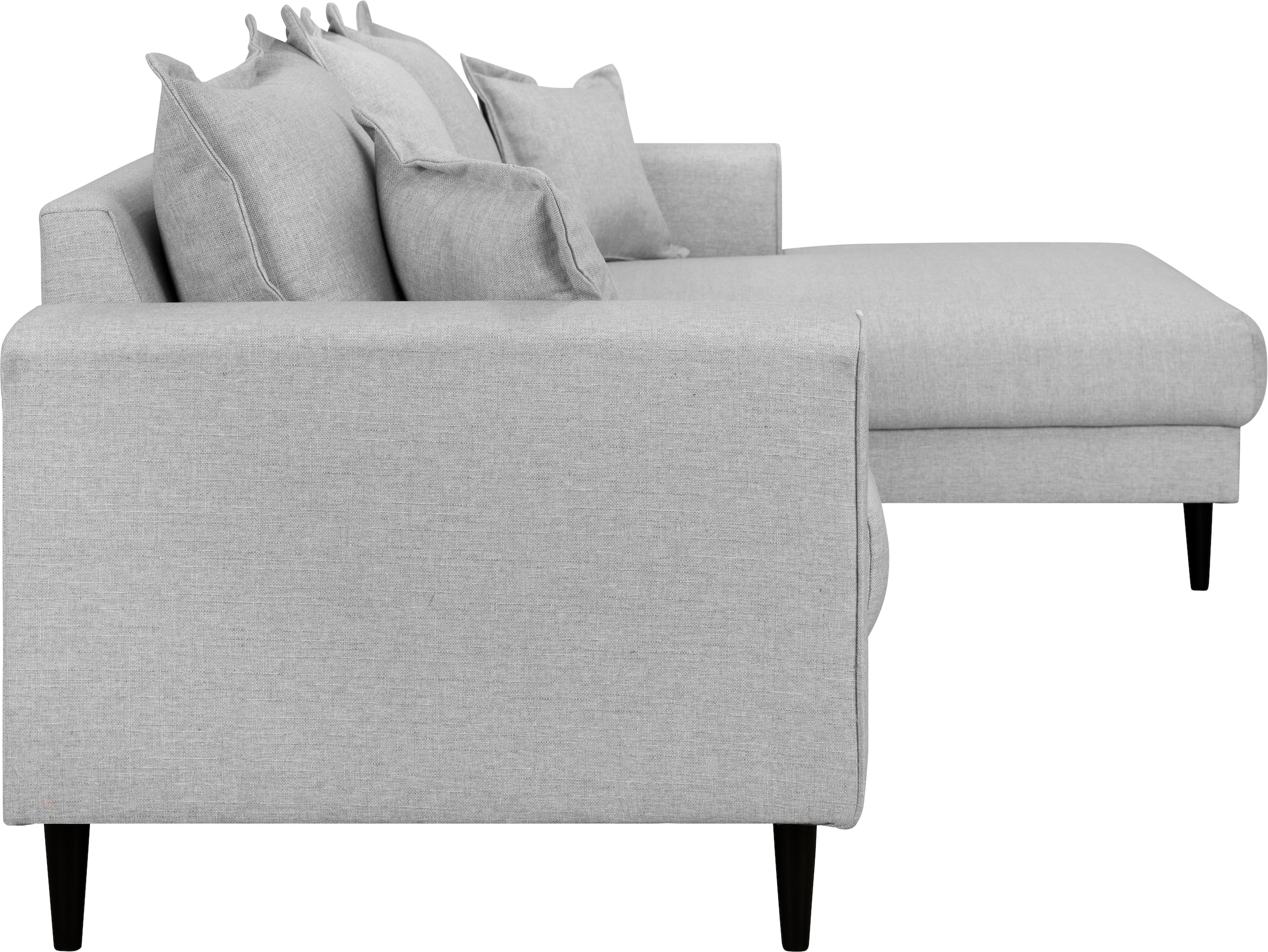 Home affaire Ecksofa »VEYRAS L-Form, hoher Sitzkomfort, Maße B/T/H: 230/150/76 cm«, mit Wellenunterfederung, incl. Rückenkissen und Zierkissen