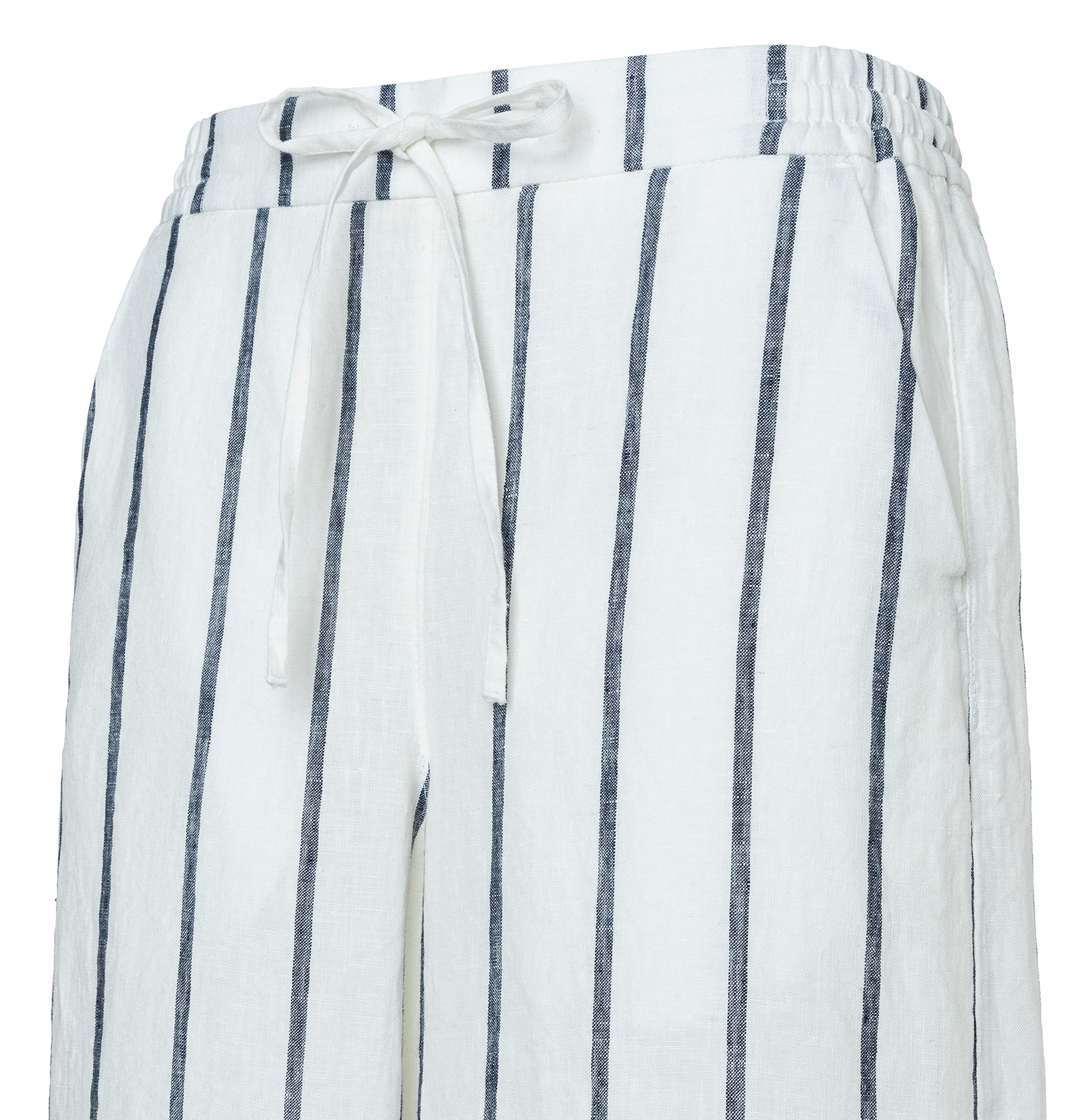 MAC Leinenhose »CALLIE cropped«  gestreift mit Kordelzug