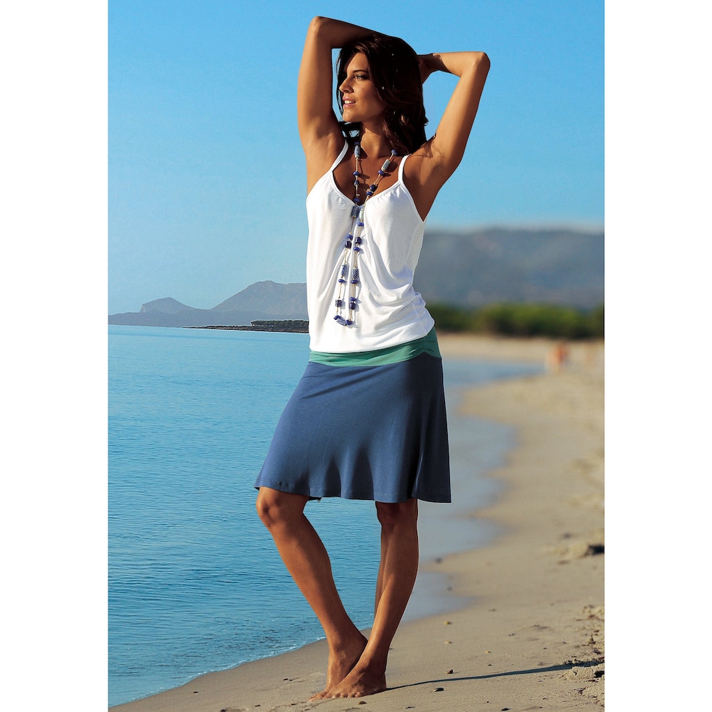 Beachtime Strandkleid, aus Viskosejersey mit verstellbaren Trägern, kurzes Sommerkleid