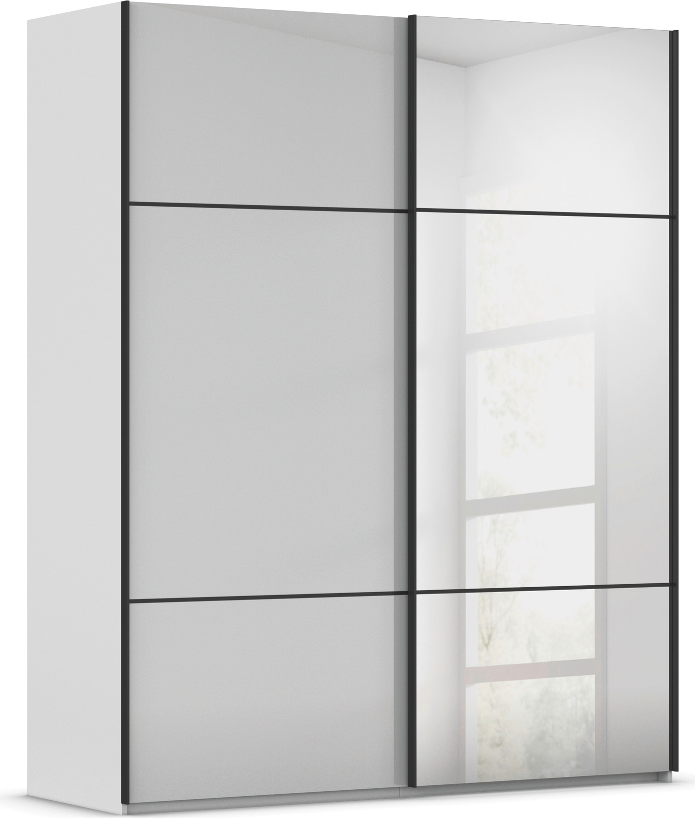 rauch Schwebetürenschrank »Kleiderschrank Schrank Garderobe Schlafzimmerschrank SCALE-TRIO« edle dreigeteilte Front mit 2 Zierleisten Spiegel/Glas MADE IN GERMANY