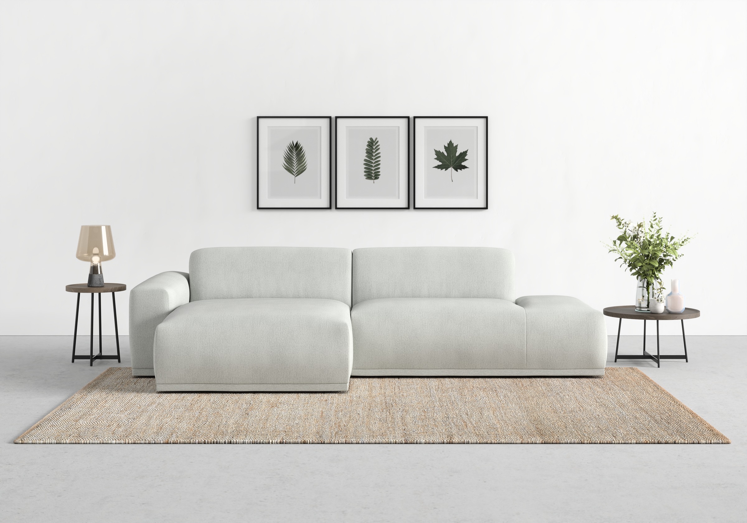 TRENDMANUFAKTUR Ecksofa Braga, aus 2 Teilen, moderner Cord-Stoff