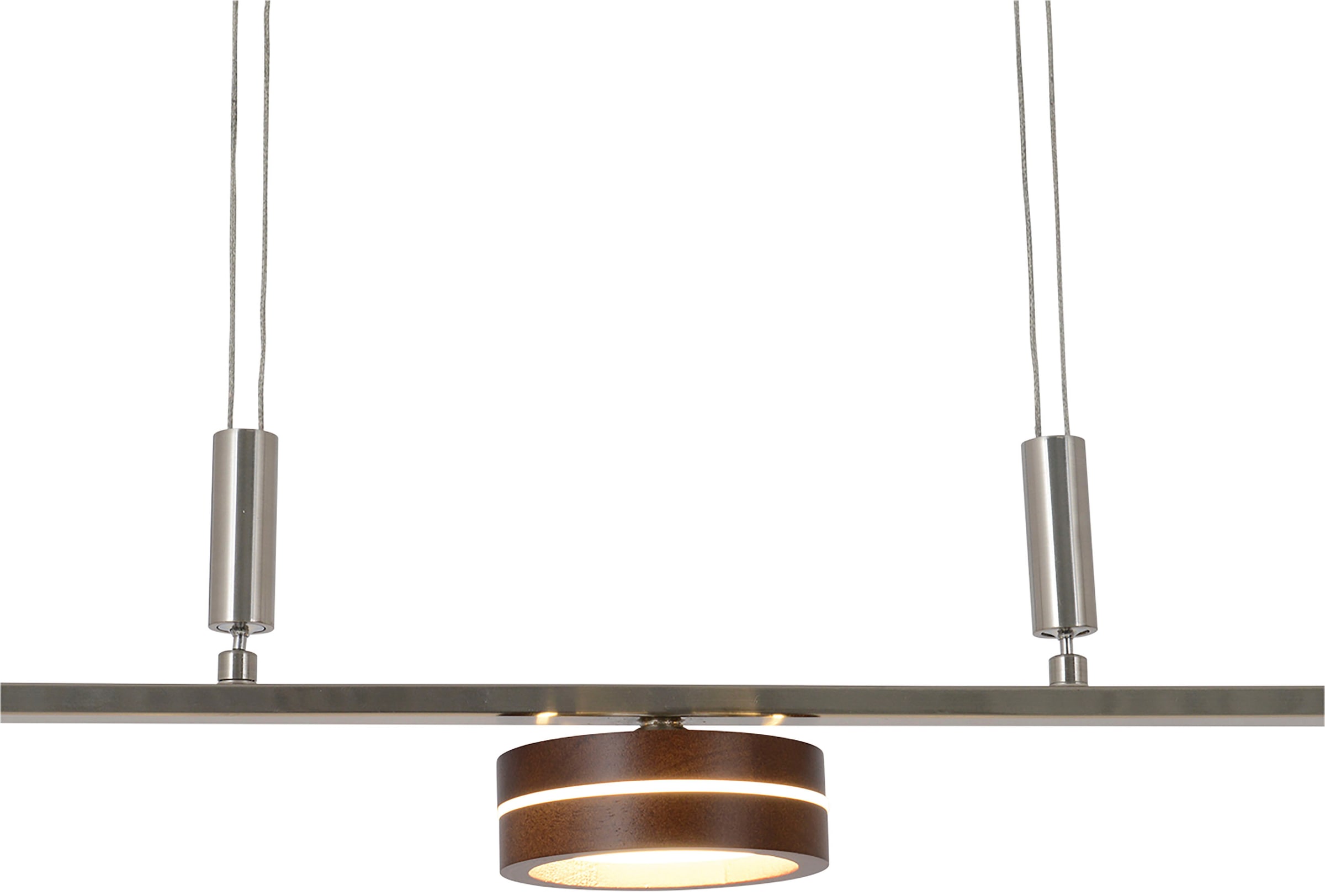 näve LED Pendelleuchte »"Triberg"« 1 Stk. Warmweiß 3 flg., Schirme Holz (Eiche), Wanddimmer, Höhe verstellbar 80-150cm