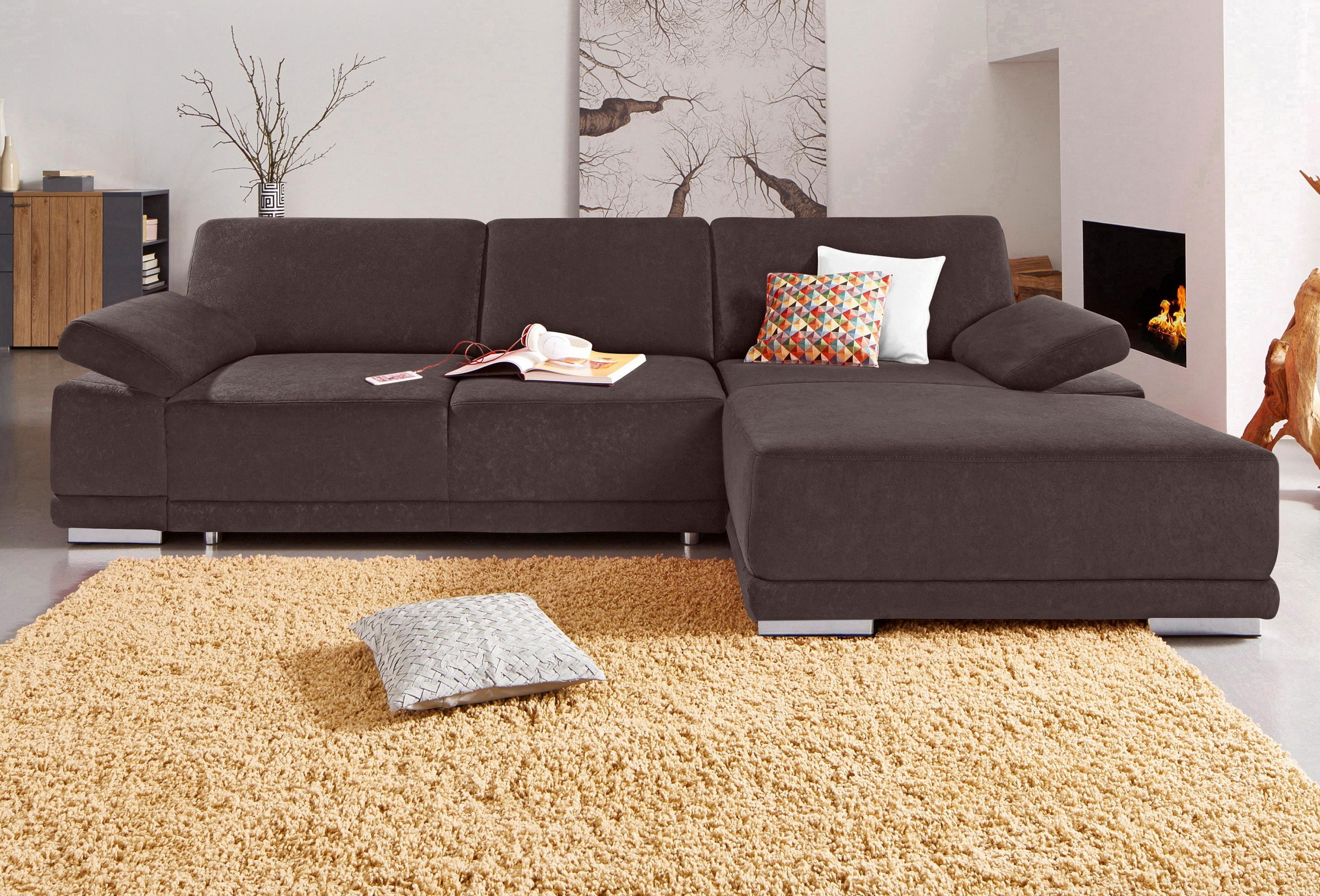 sit&more Ecksofa »Coria L-Form«, mit XL-Recamiere, wahlweise mit Bettfunktion