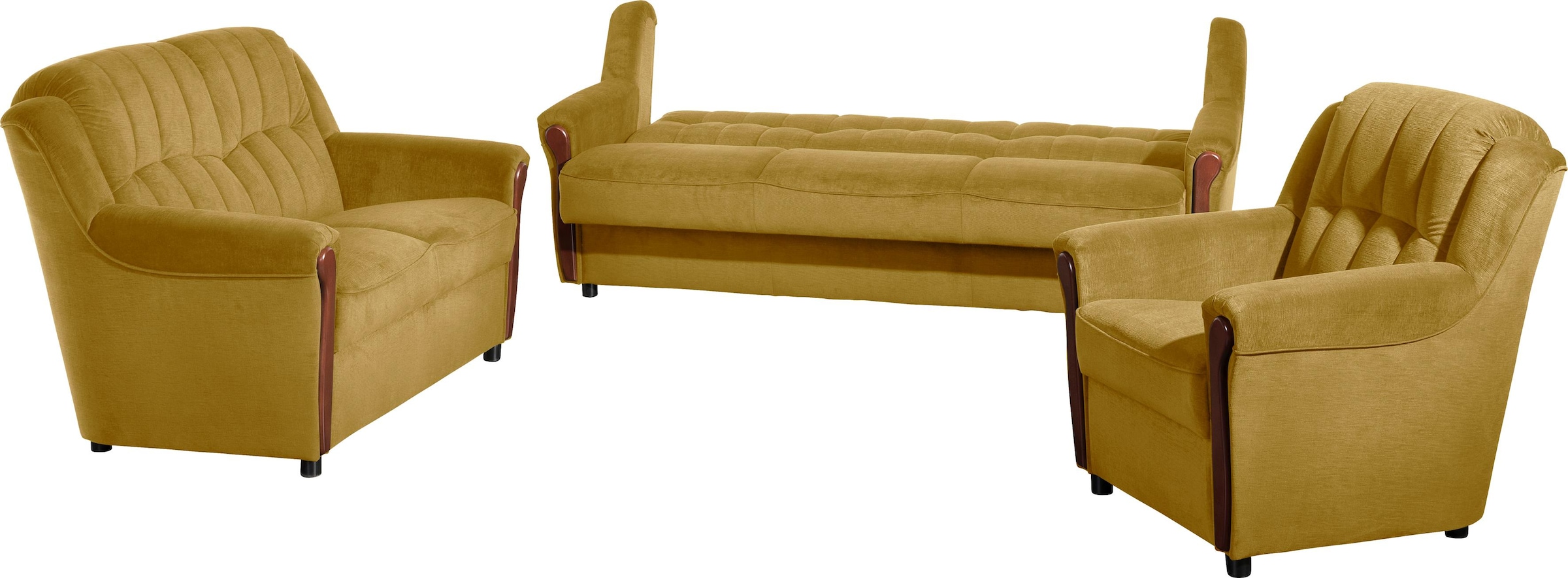 Max Winzer® 2-Sitzer »Trier komfortabel, Komfortsitzhöhe 47cm, klassisch, Retro und modern«, hohe Rückenlehne, Sichtholzschabracken, Breite 130 cm