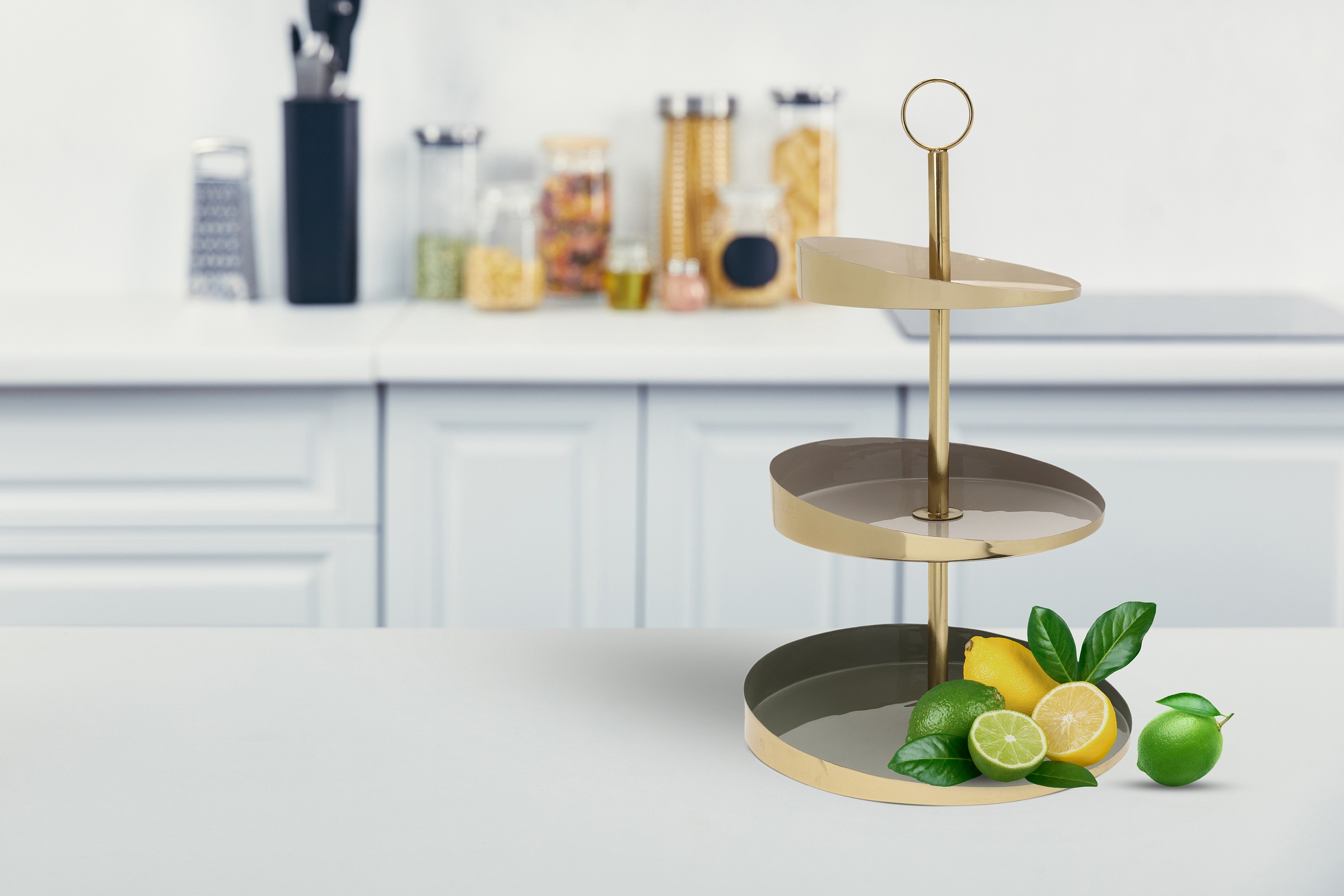 Kayoom Etagere »Etagere Art Deco 2125«, Handarbeit, 3-Etagen-Servierpalette aus Eisen, bunt lackiert
