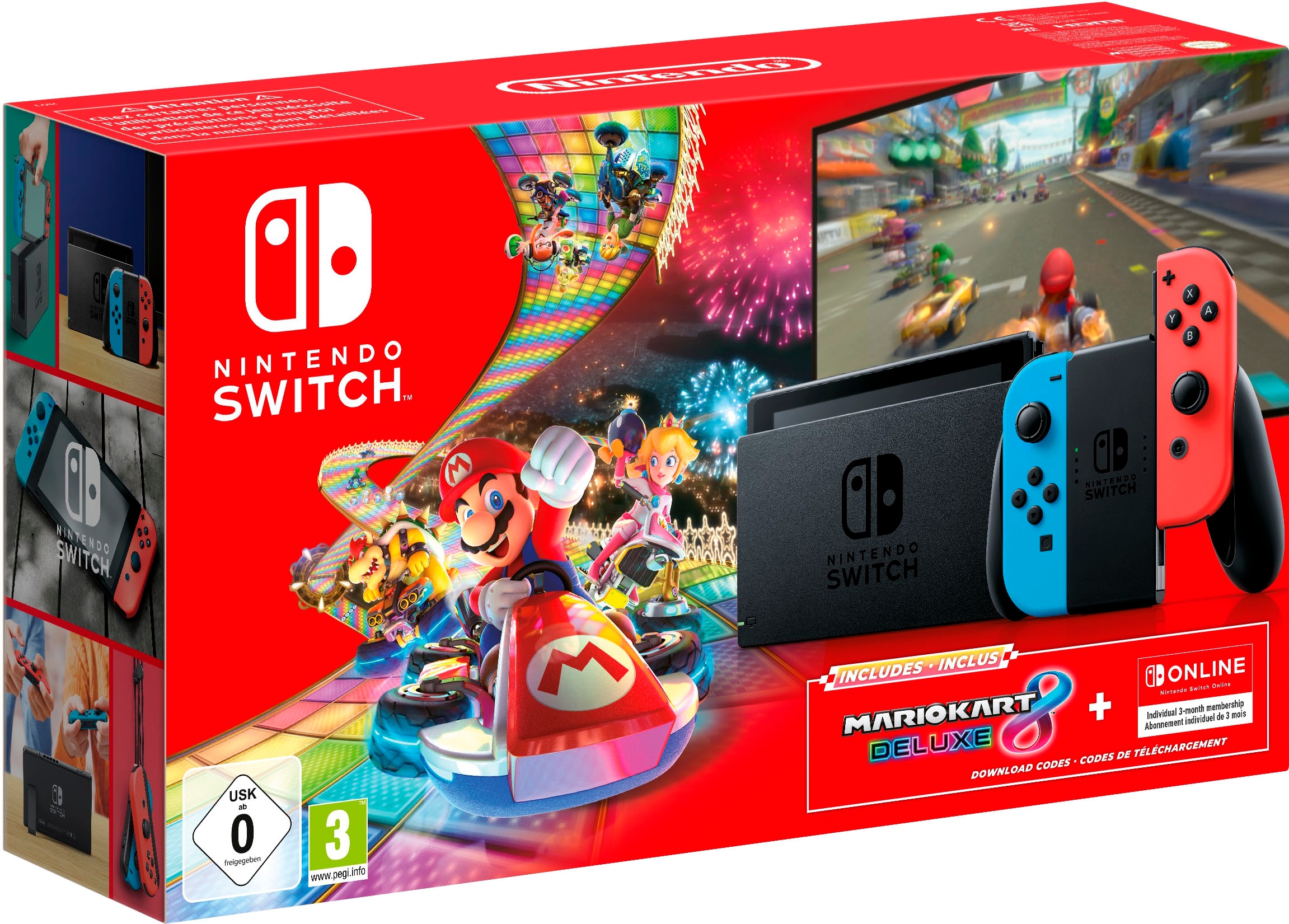 8 Switch Deluxe 3 inklusive UNIVERSAL Jahre Garantie + Nintendo Mario Online Spielekonsole, Mitgliedschaft Kart | Switch Monate ➥ XXL 3