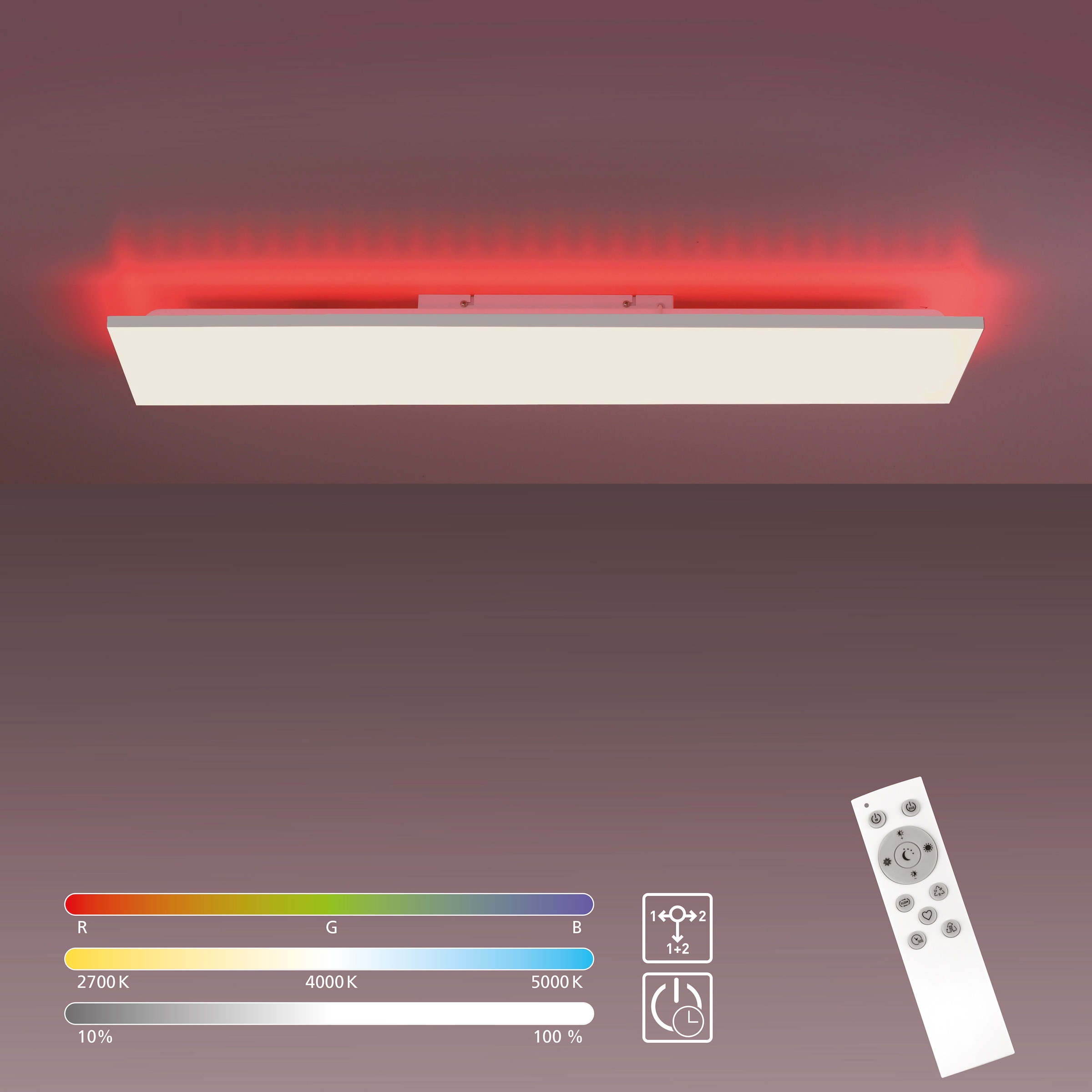my home LED Deckenleuchte 2 Jahren RGB, | CCT mit XXL 3 flammig-flammig, online »Floki«, Rainbow kaufen 100x25cm Garantie mit 27W+3W rahmenlos