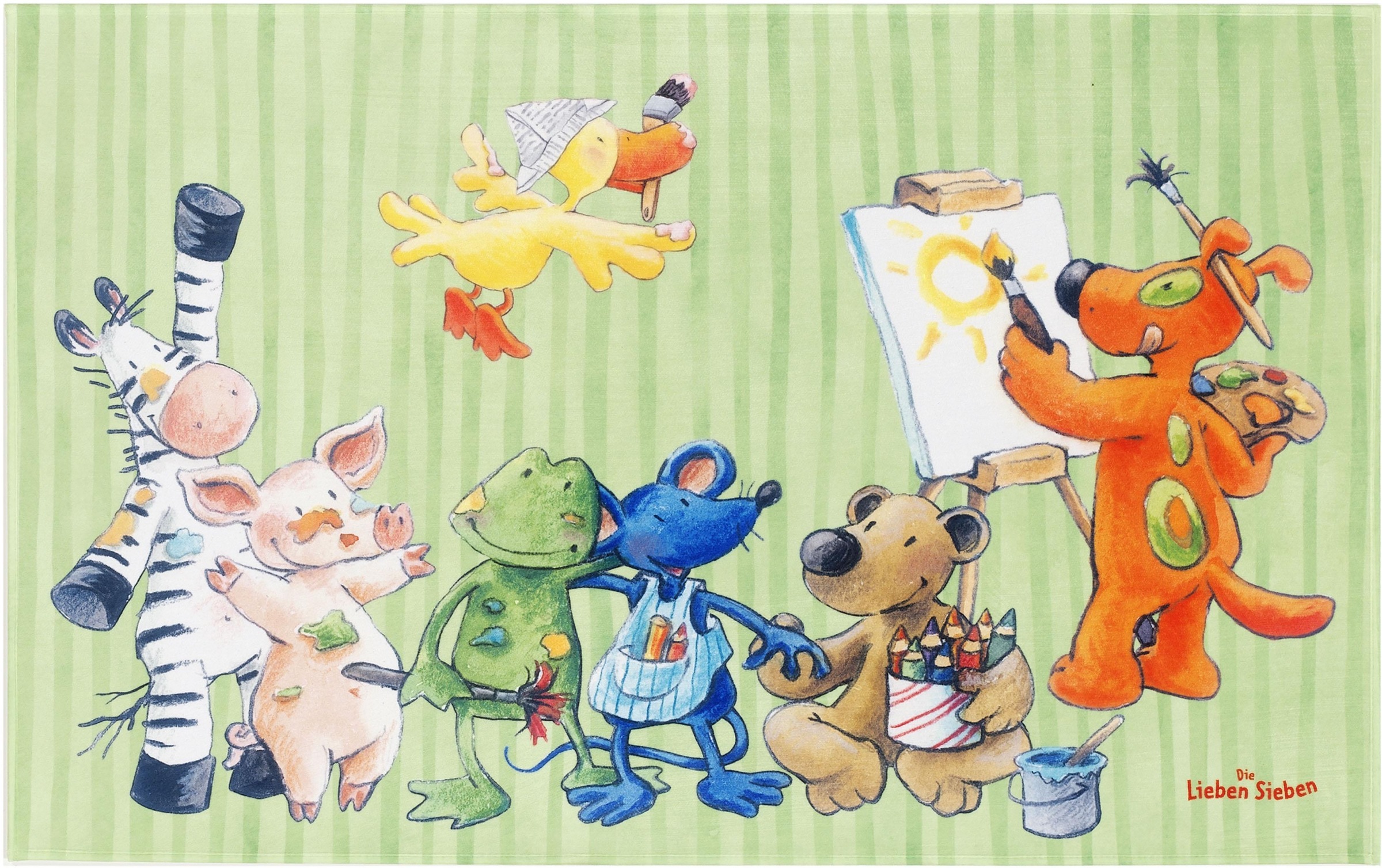 Die Lieben Sieben Kinderteppich »LS-210«, rechteckig, 6 mm Höhe, Stoff Druck, weiche Microfaser, Kinderzimmer