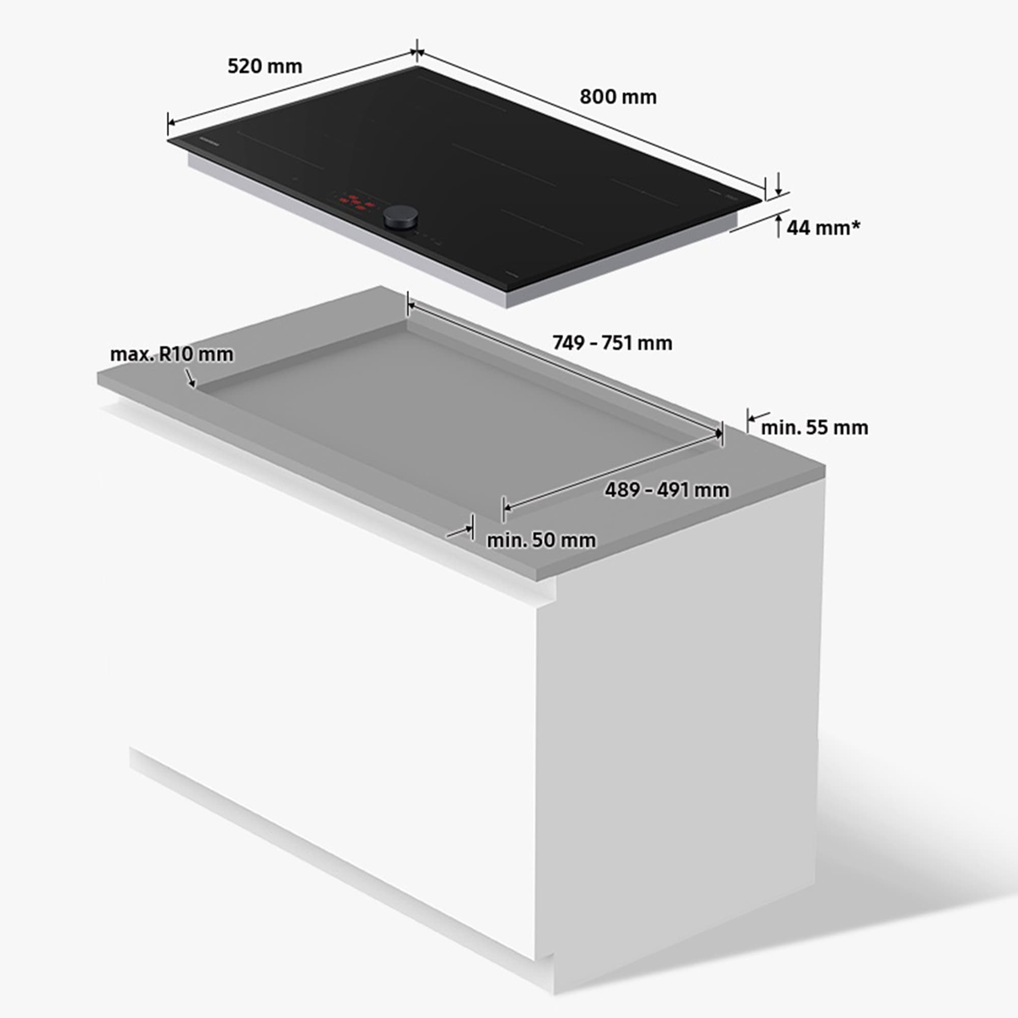 Samsung Flex-Induktions-Kochfeld »NZ85C6058HK/U1«, Mehr Flexibilität und viel Platz deine Pfannen & Töpfe. Mit WiFi