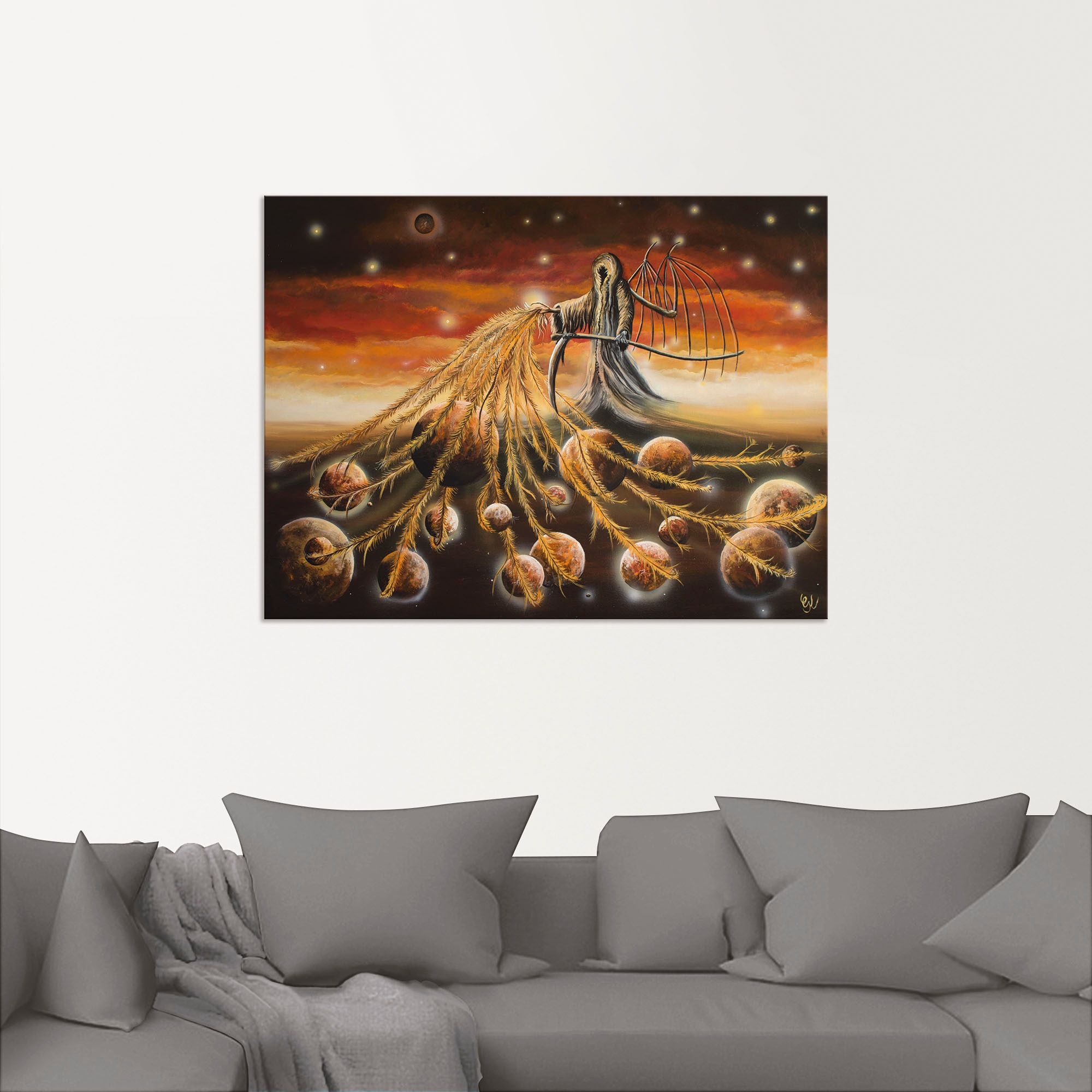 Artland Wandbild »Beim Angeln«, Dark als in Leinwandbild, Fantasy, Größen kaufen Wandaufkleber Poster (1 Alubild, versch. auf Raten St.), oder