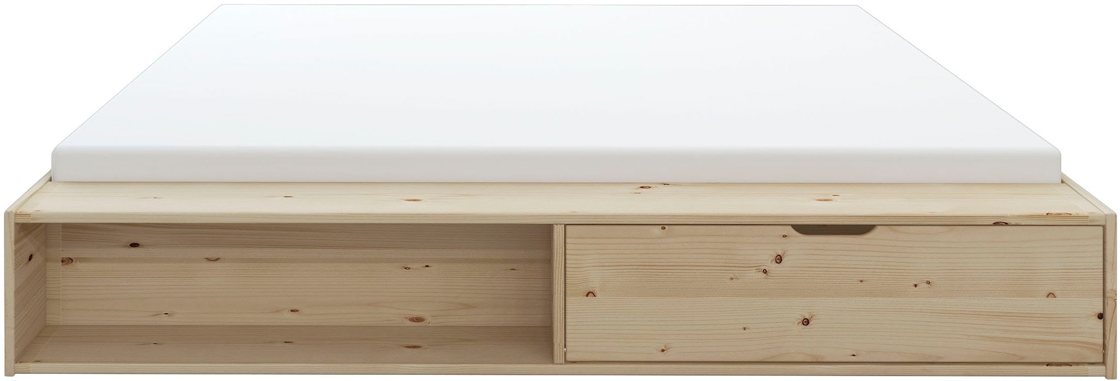 Home affaire Stauraumbett »Erno, Massivholzbett, Futonbett, 275KG belastbar«, (Breite/ Belastbarkeit: 120cm/275 KG, 180cm/275 KG), mit Lattenrost, Massivholz, FSC® zertifiziert, viel Stauraum + Ablagen