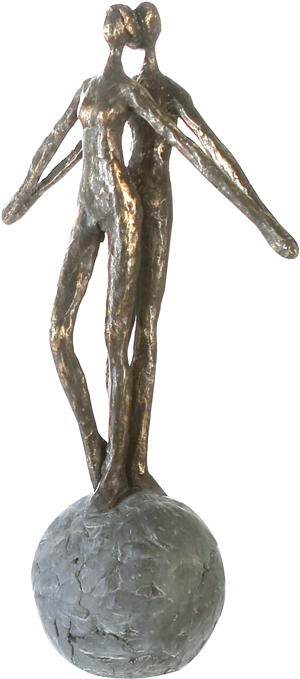 Casablanca by Gilde Dekofigur »Skulptur Encourage«, Dekoobjekt, Höhe 37 cm,  Pärchen, mit Spruchanhänger, Wohnzimmer bequem kaufen