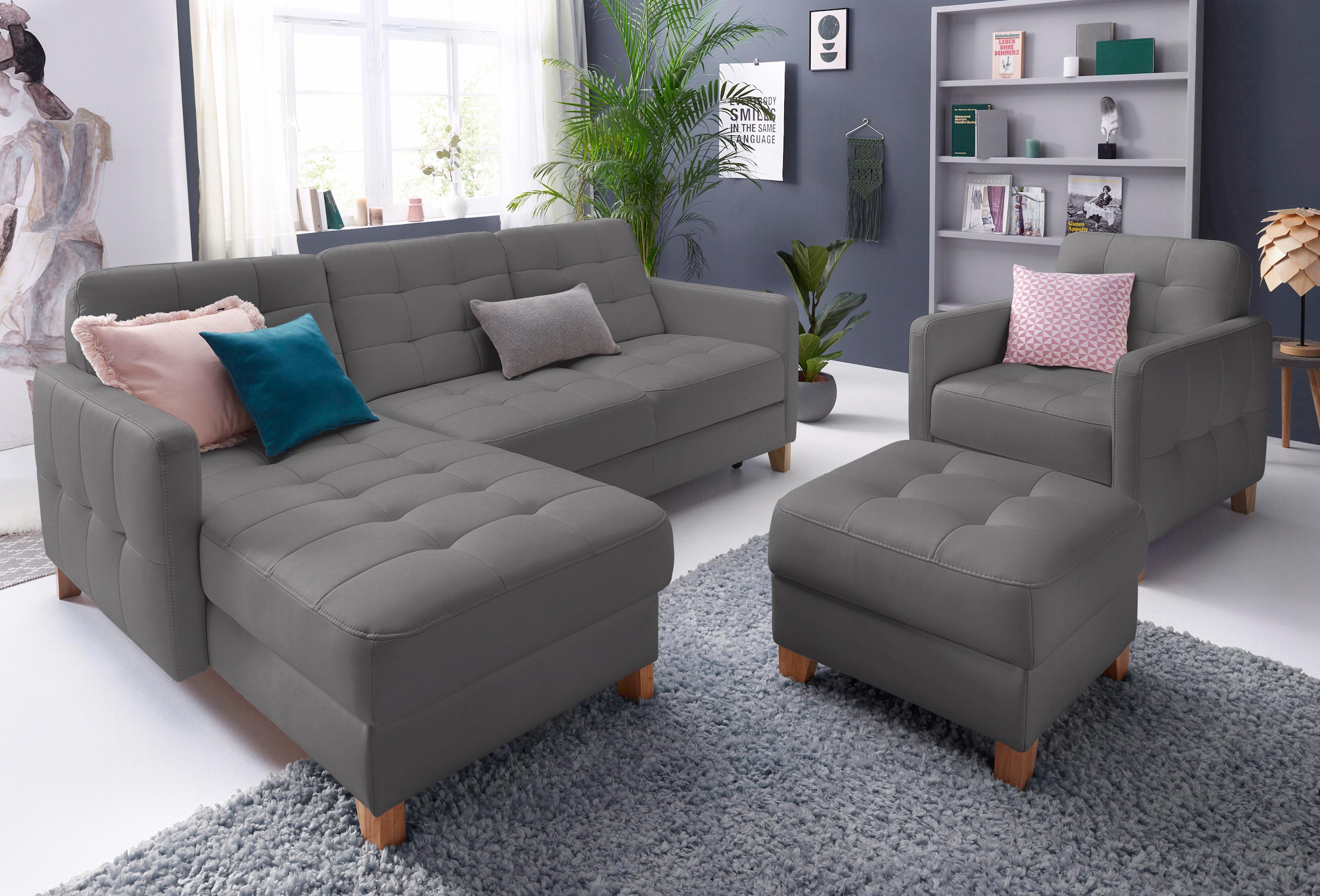 exxpo - sofa fashion Sessel »Elio, Loungesessel, aufwendige Detailverarbeitung, bequem und modern« hoher Sitzkomfort für entspannende Momente