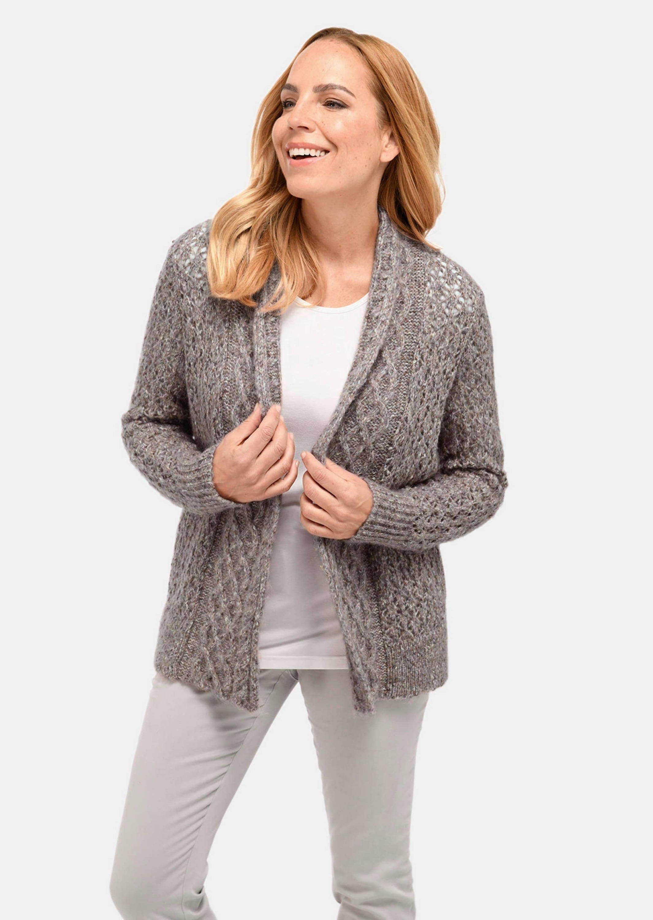 GOLDNER Strickjacke »Kurzgröße Trageangenehme offene Strickjacke«