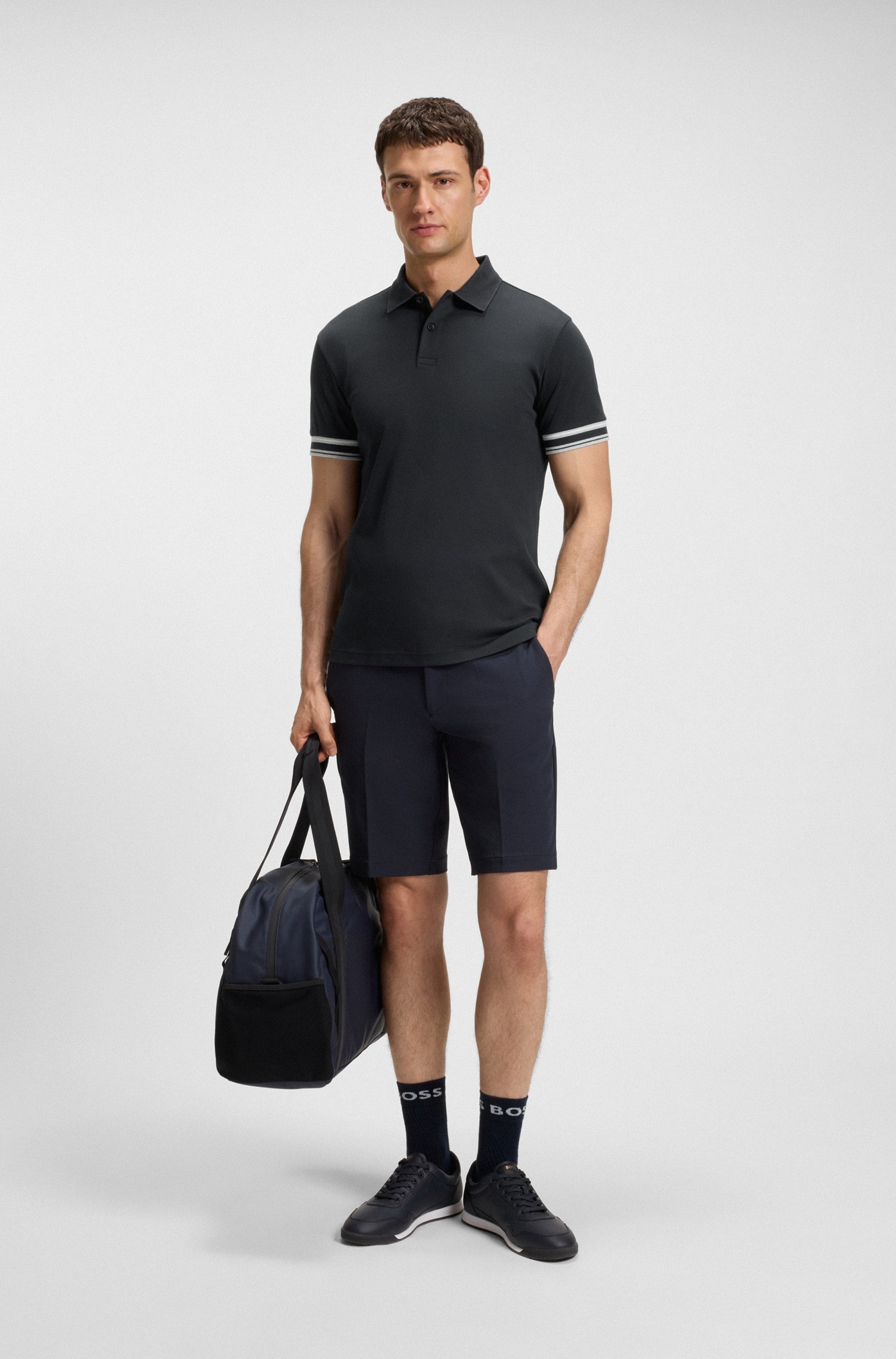 BOSS GREEN Poloshirt »Polo Zone«, mit Piqué-Streifen und einem Logo am Ärmel