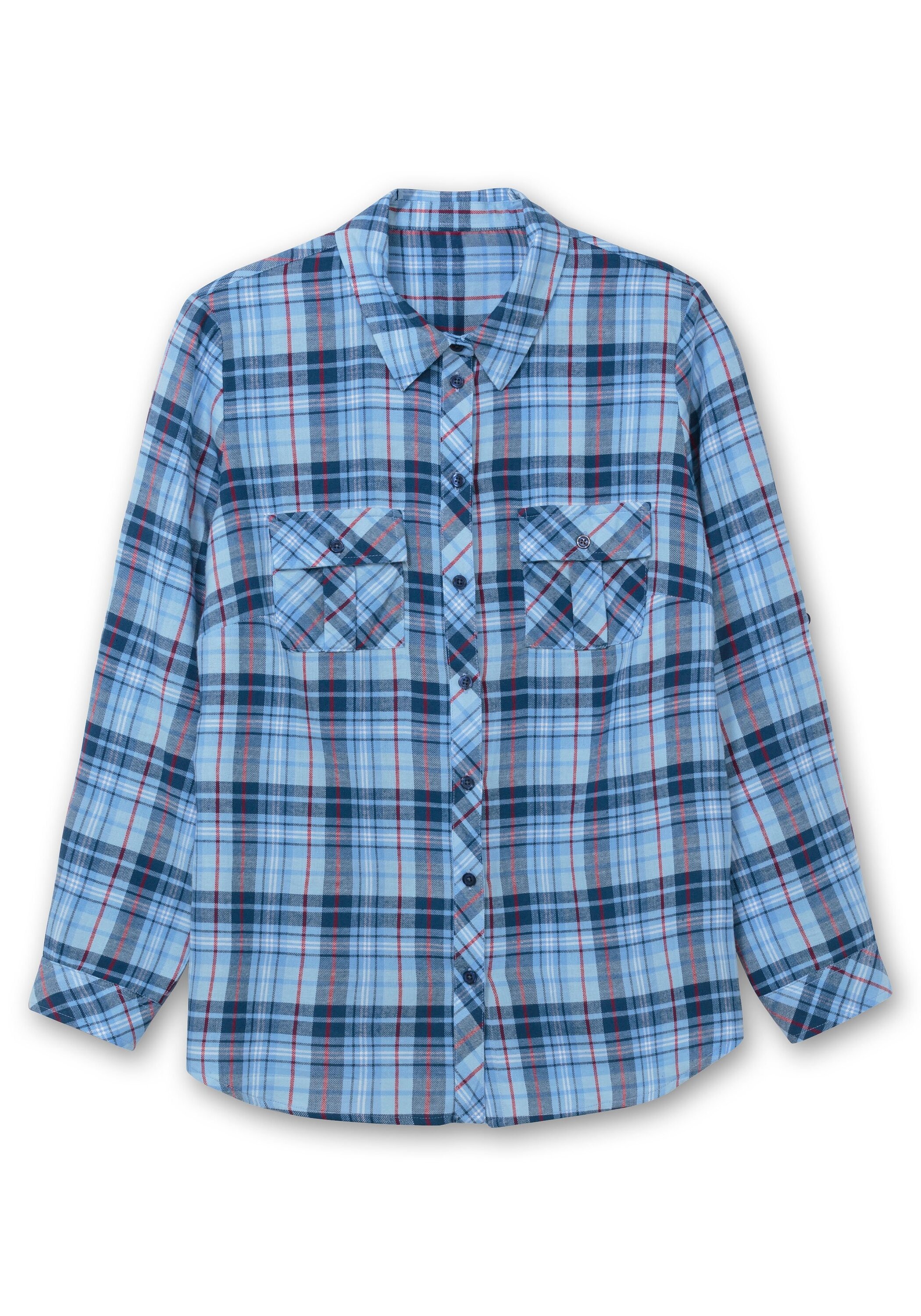 Sheego Karobluse »Karierte Flanellbluse aus weichem Baumwolll-Flanell«