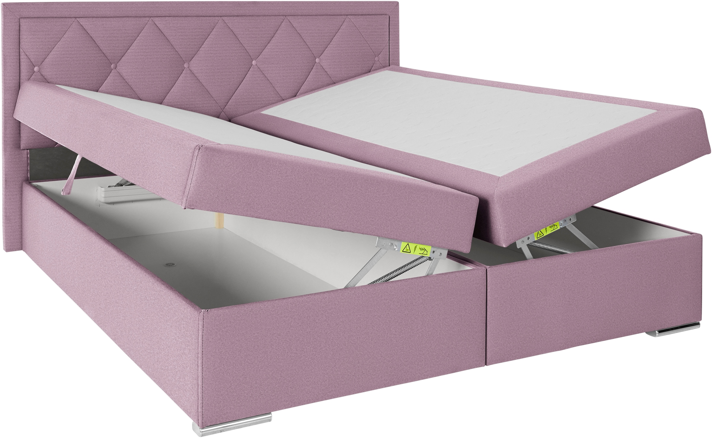 Leonique Boxbett »Alfie, Bestseller, wahlweise mit Bettkasten«, mit Knopfheftung im Kopfteil, H2, H3 und H4 wählbar
