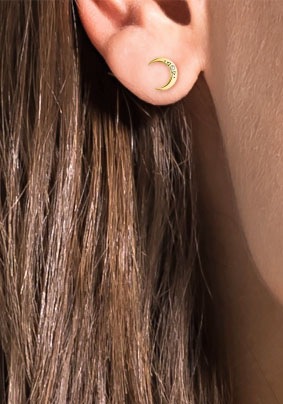 Amor Paar Ohrstecker »Mond, 2032788«, mit Zirkonia (synth.)