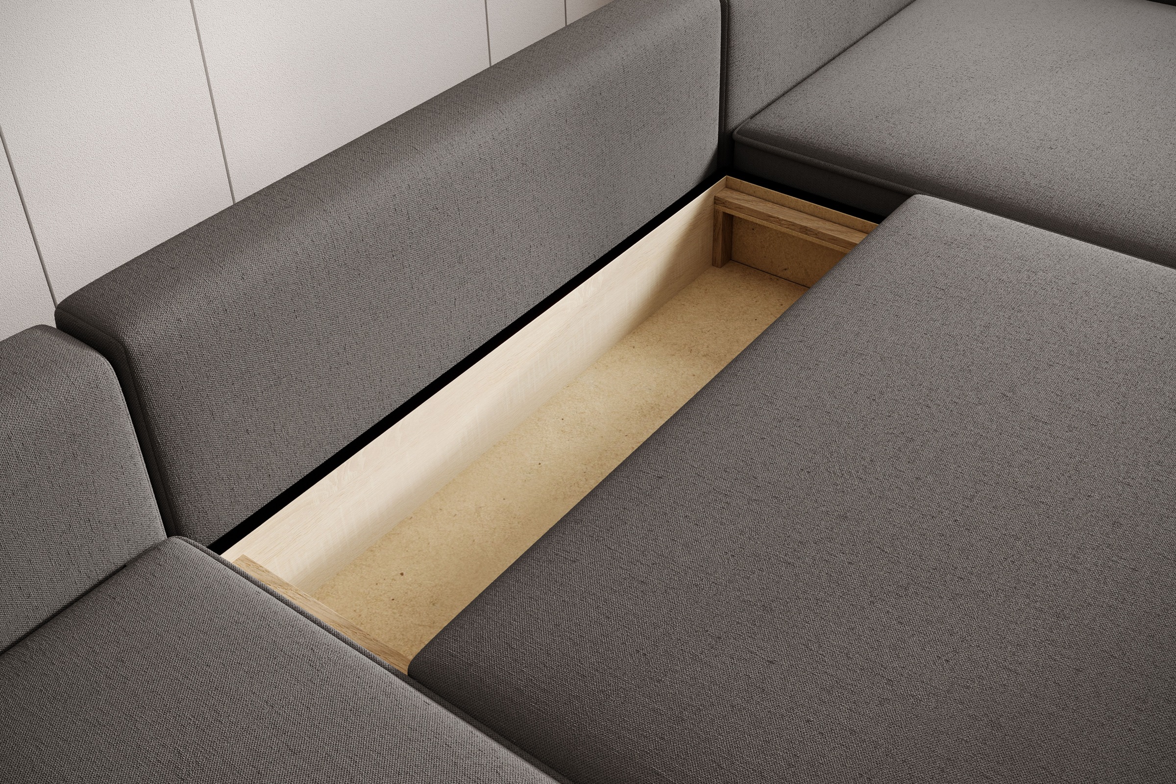 TRENDMANUFAKTUR Wohnlandschaft »Challenge, Schlafsofa mit Bettkasten, Couch in U-Form, Breite 333 cm« XXL Sofa mit Bettkasten & Schlaffunktion, auch in trendigem Cordstoff
