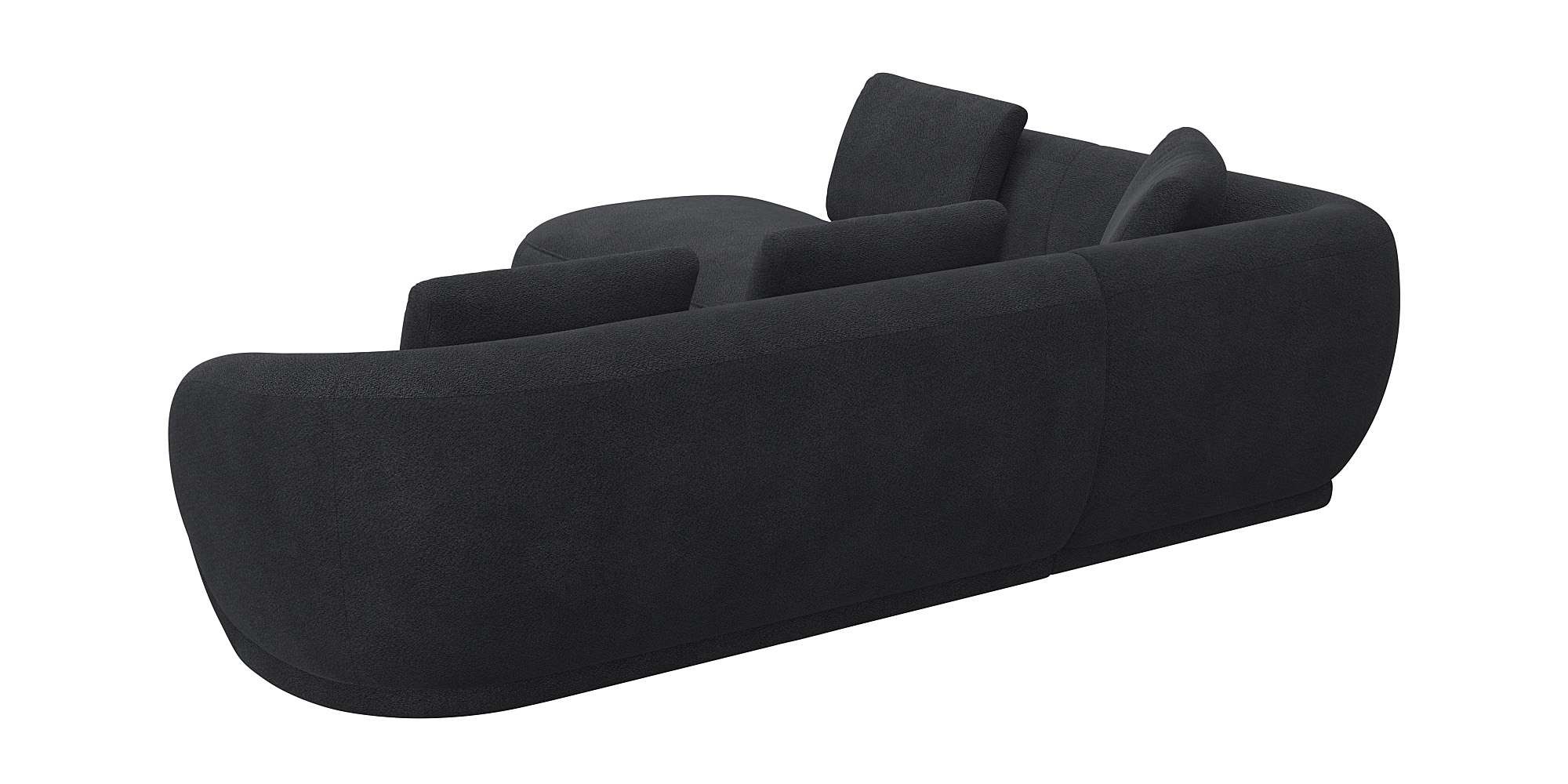 FLEXLUX Ecksofa »Torino, rund, L-Form, Sofa-Ecke mit Ottomane«, Modernes, organisches Sofa-Design, Kaltschaum, Wellenunterfederung
