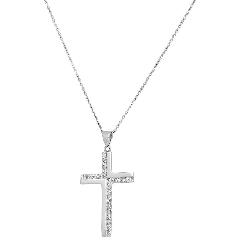 Firetti Kette mit Anhänger »Schmuck Geschenk Silber 925 Halsschmuck Halskette Ankerkette Kreuz«